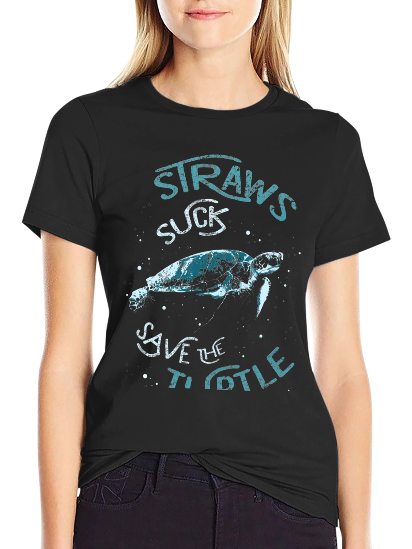Straws Suck Save The Turtle T-Shirt