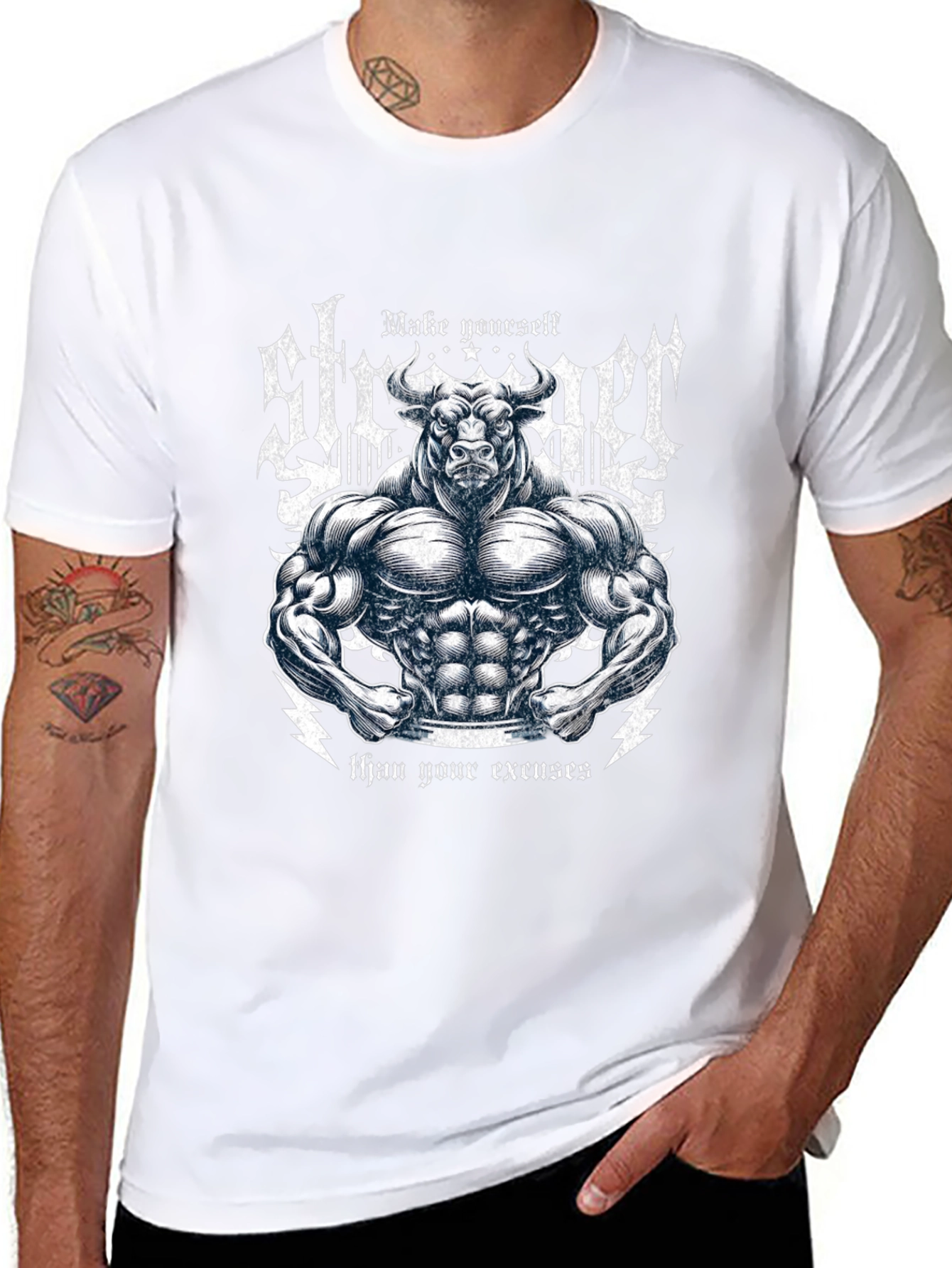 Stronger Than Excuses Graphic Tee - Black