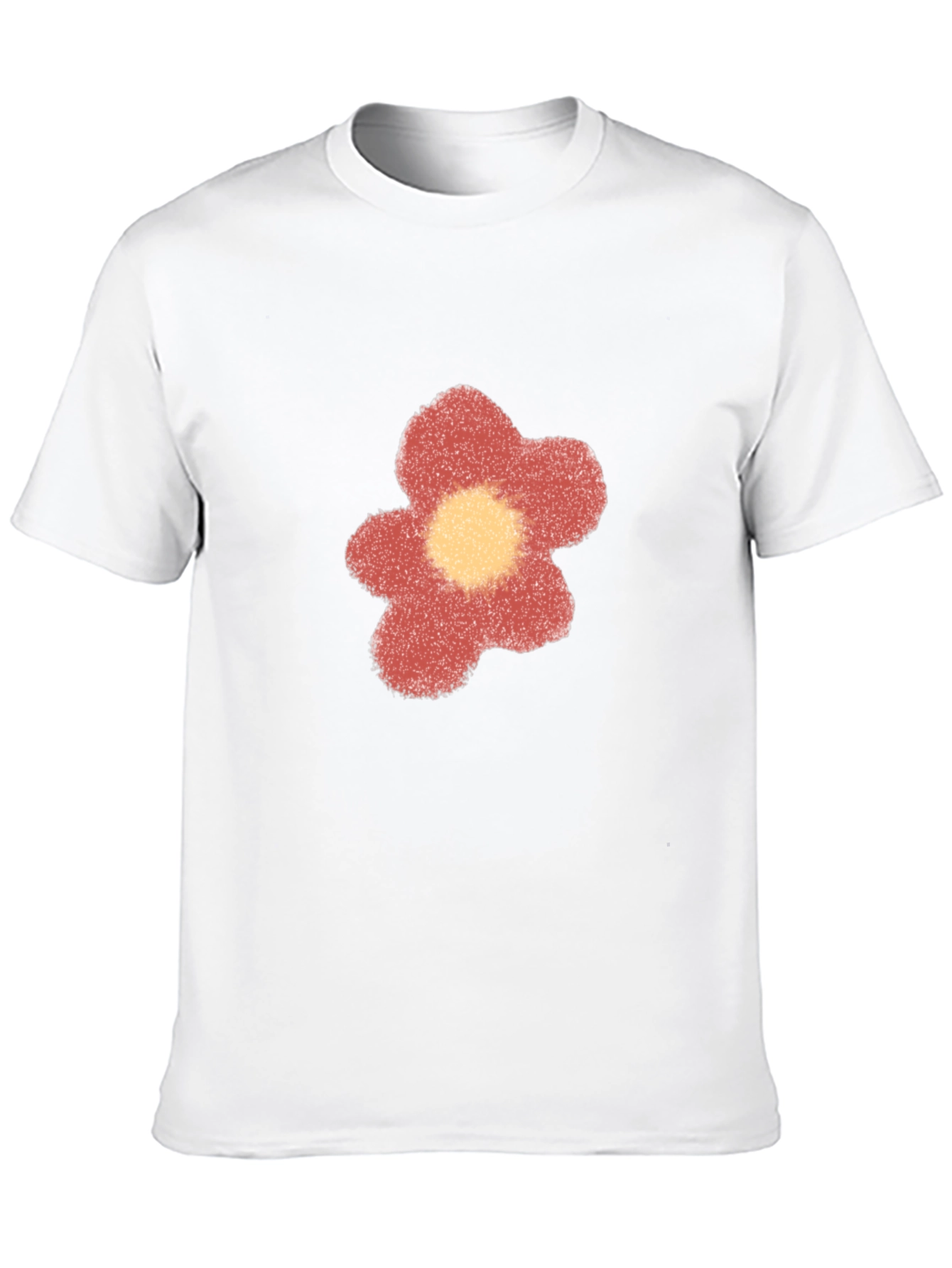 Black T-Shirt with a Flower Design