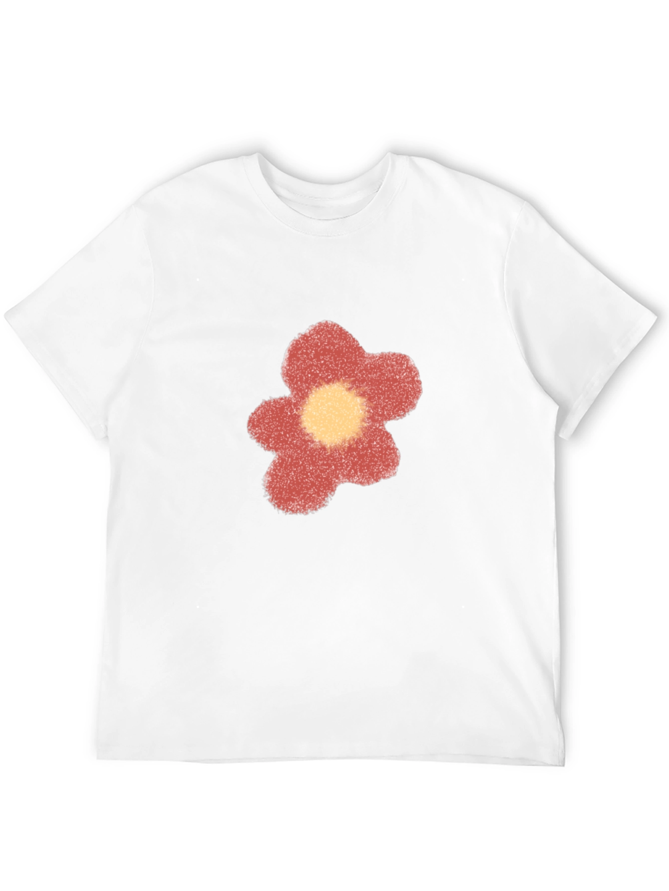 Black T-Shirt with a Flower Design