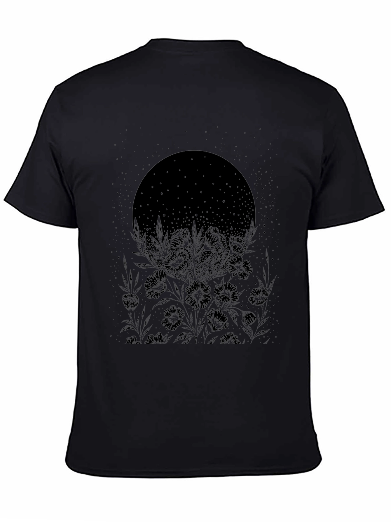Black Floral Moon Graphic Tee