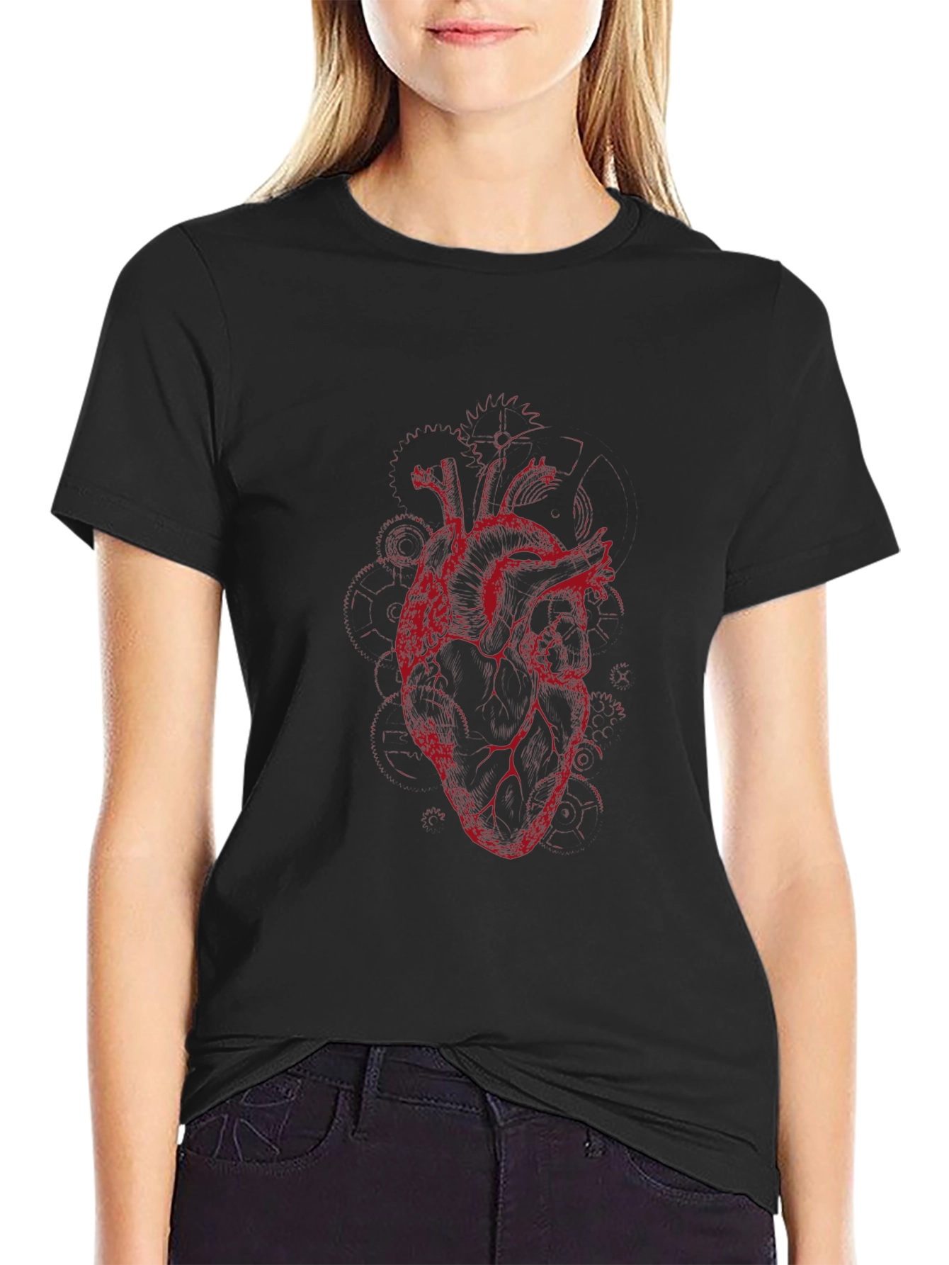 Anatomical Heart Graphic Tee - Black