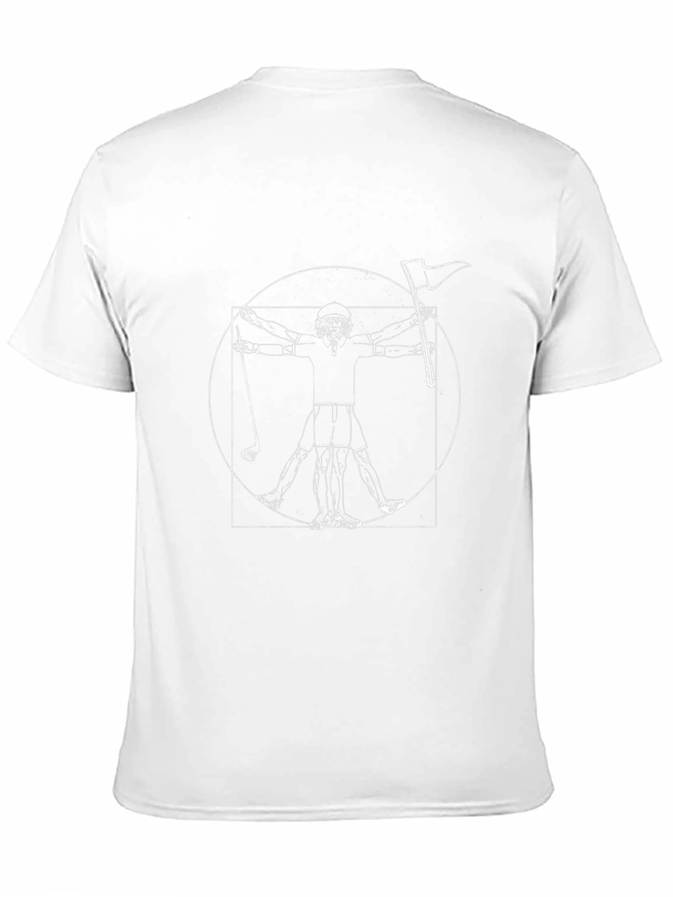 Golf Vitruvian Man Black T-Shirt
