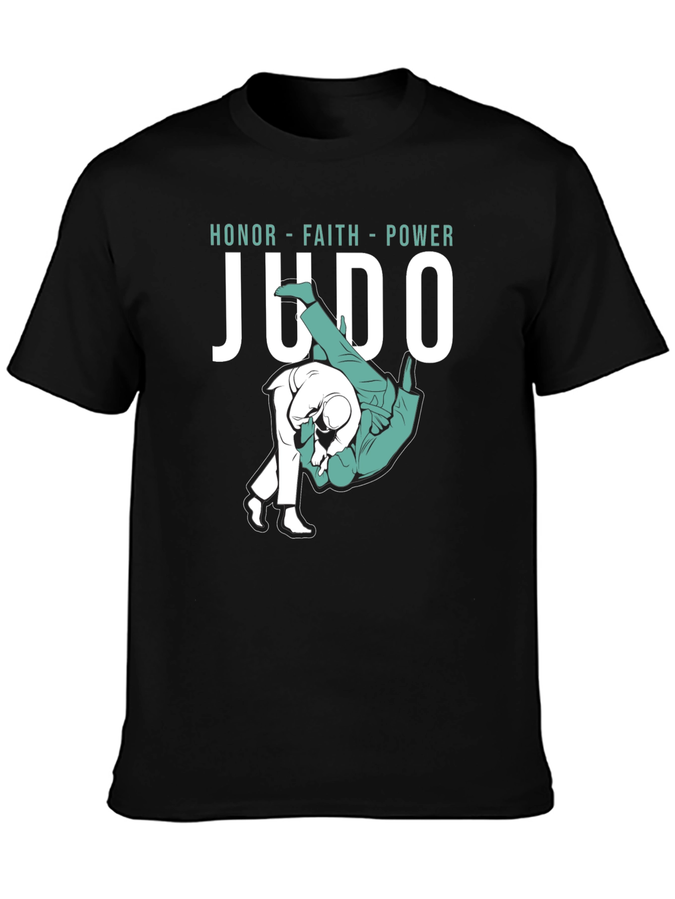 Judo Honor Faith Power Graphic Tee - Black