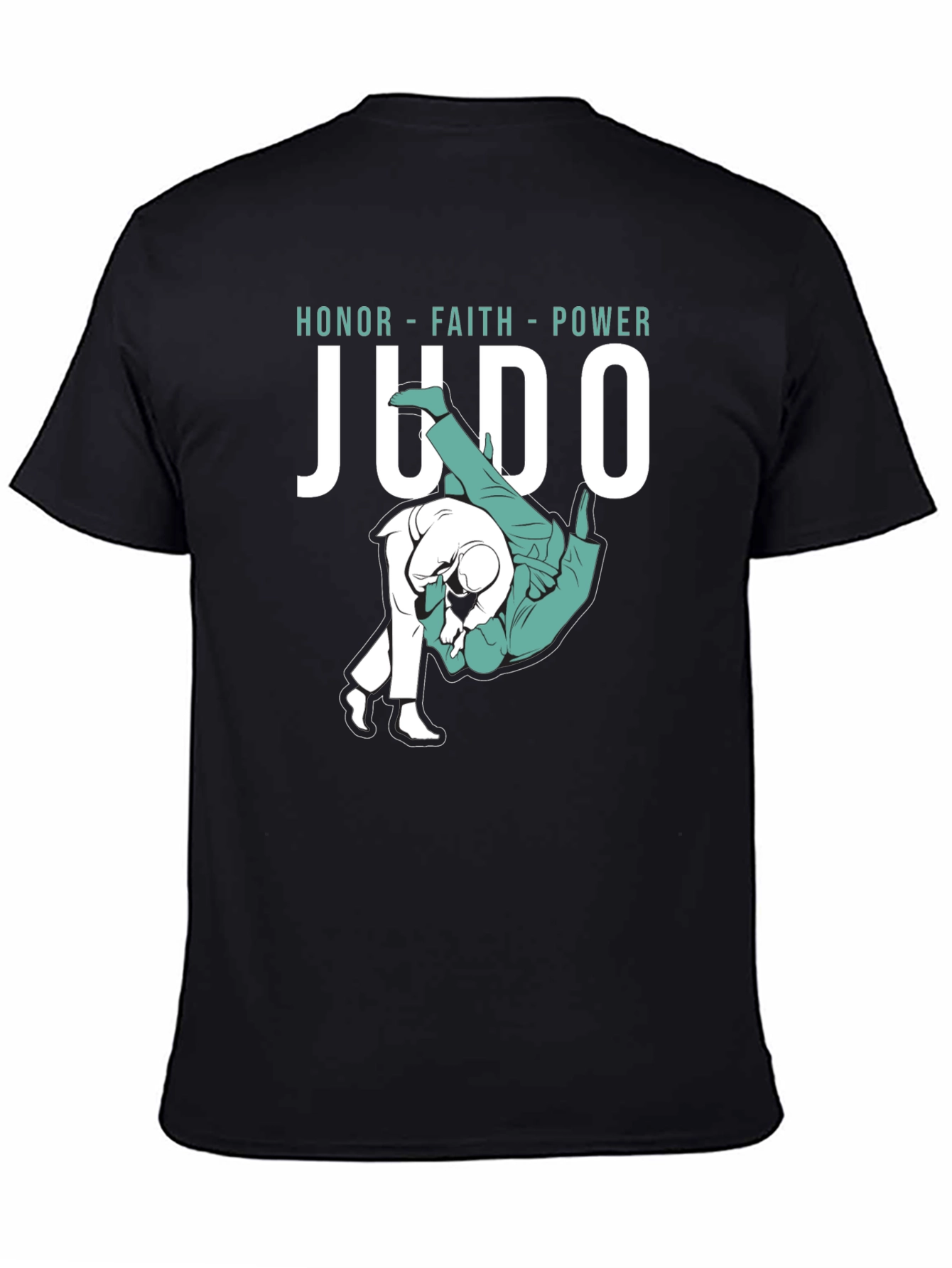 Judo Honor Faith Power Graphic Tee - Black
