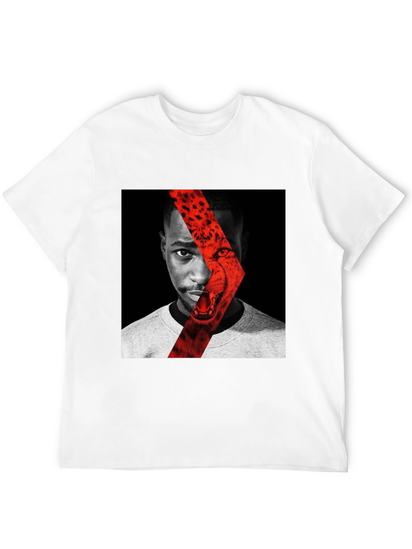 Graphic Print T-Shirt - Cheetah Portrait Design