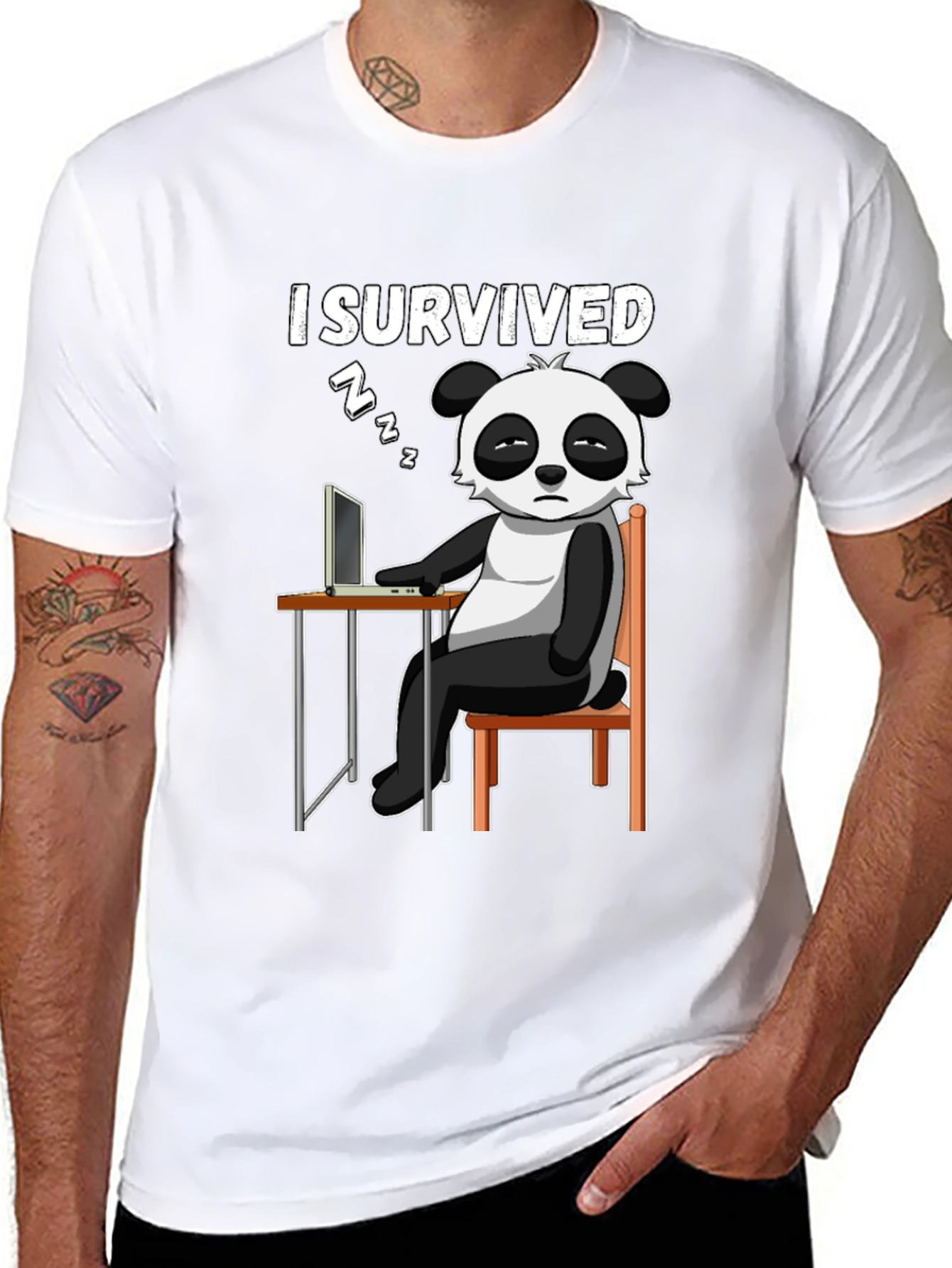 I Survived Funny Panda T-Shirt