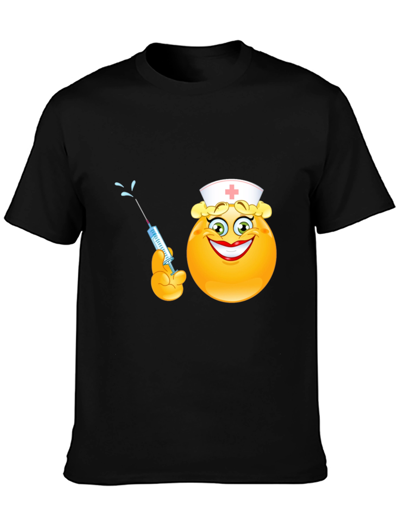 Funny Nurse Emoji T-Shirt - Black Cotton Tee