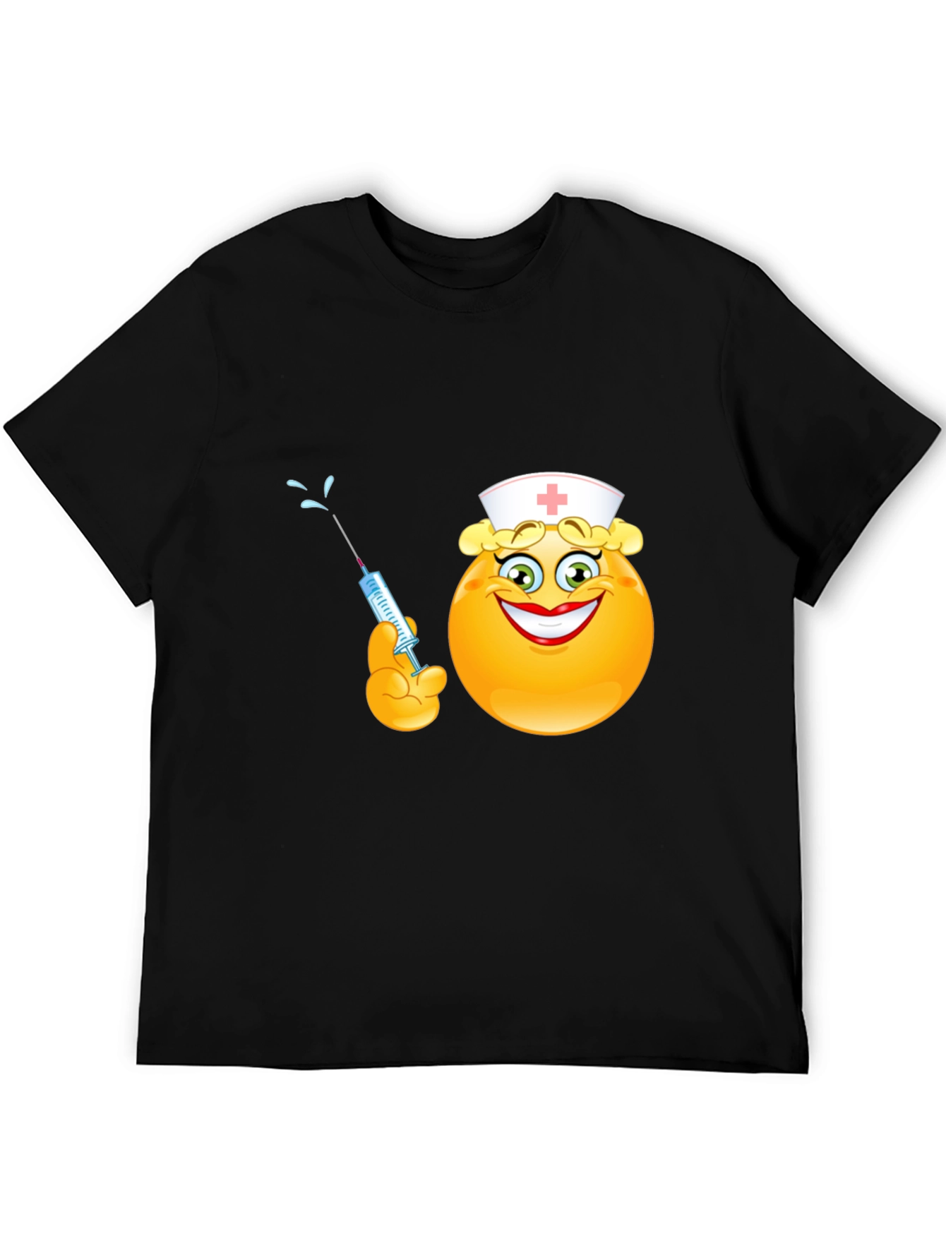 Funny Nurse Emoji T-Shirt - Black Cotton Tee
