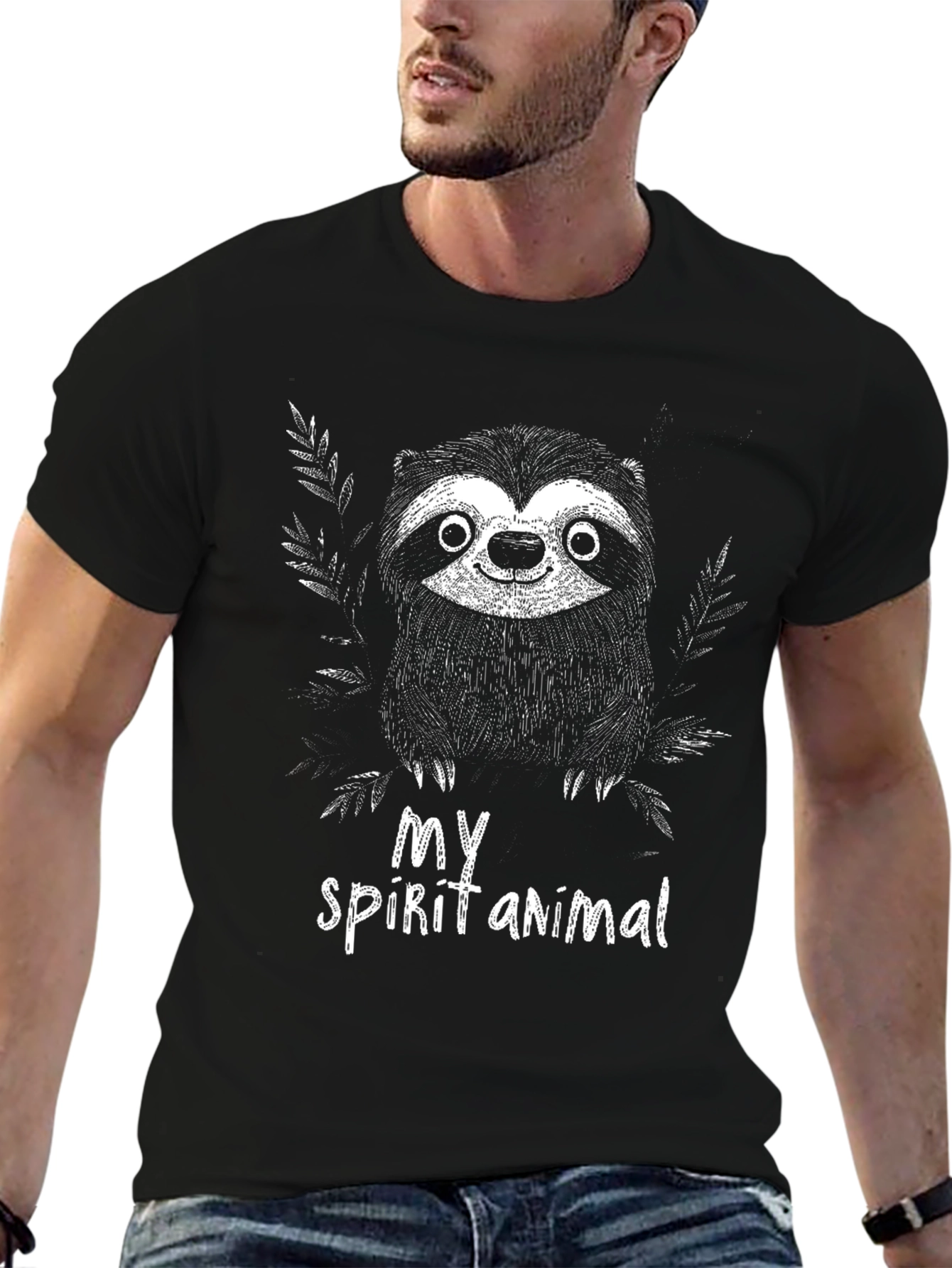 Sloth Spirit Animal Graphic Tee - Relaxed Fit
