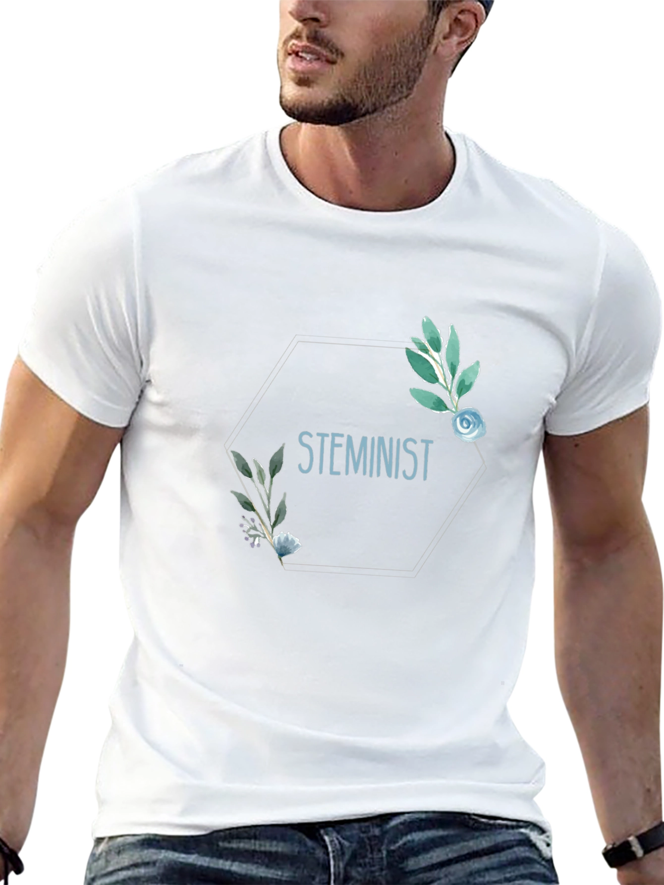 STEMinist Floral Graphic T-Shirt - Science Feminist Tee