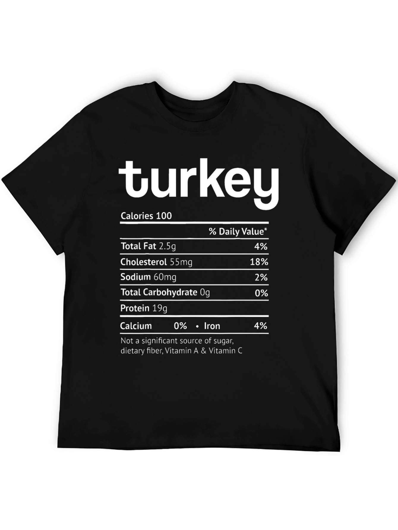 Turkey Nutrition Facts T-Shirt - Funny Thanksgiving Tee