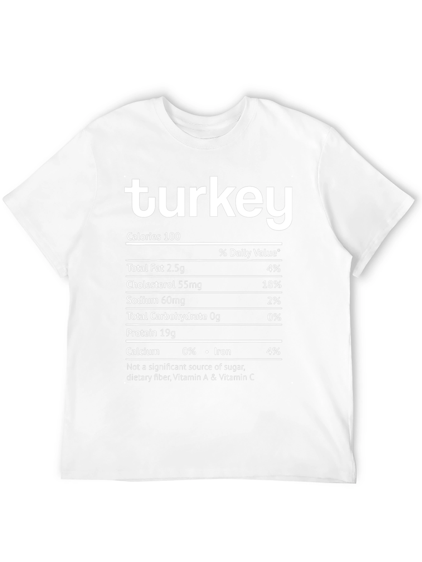Turkey Nutrition Facts T-Shirt - Funny Thanksgiving Tee