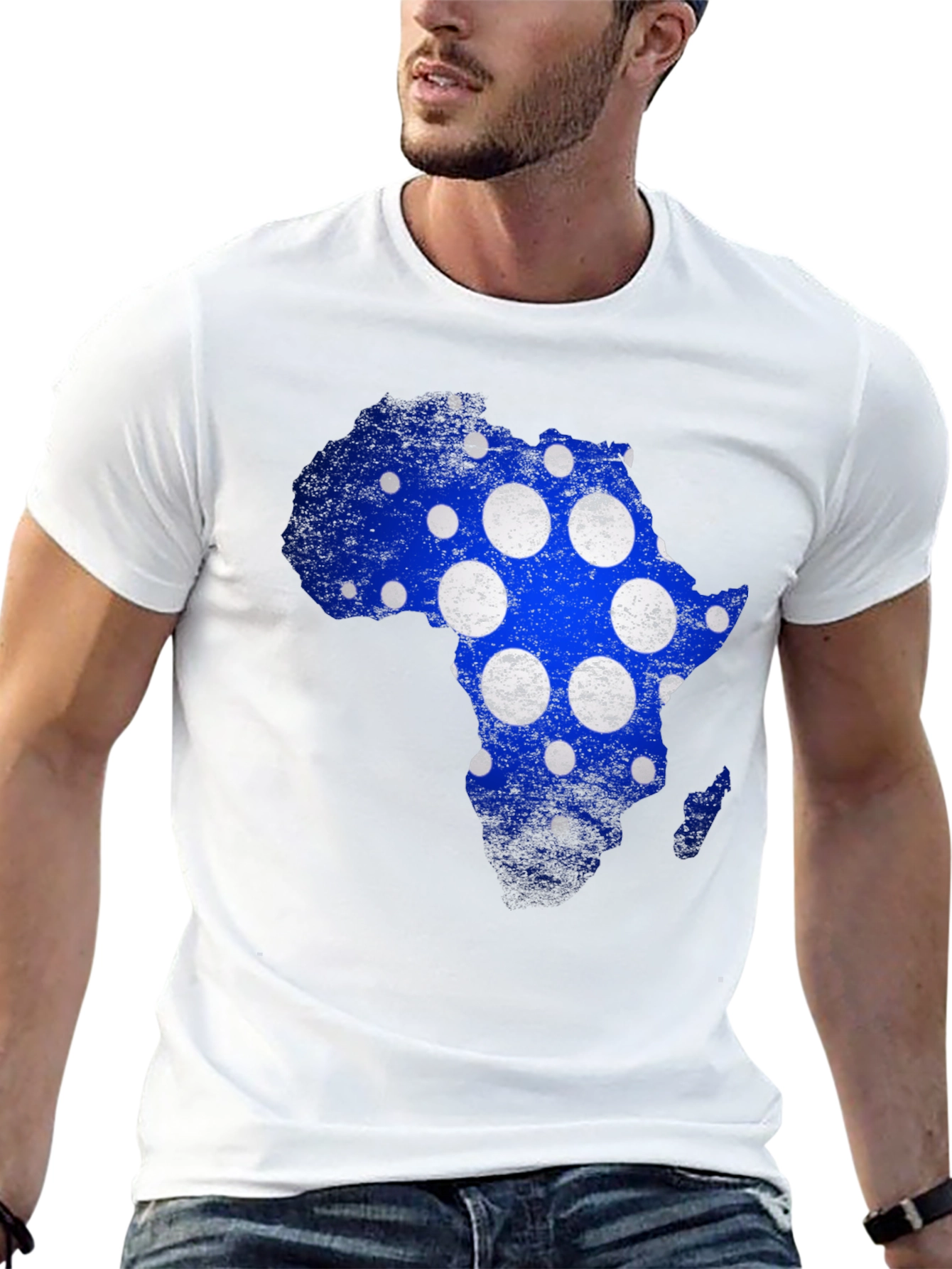 Africa Map Polka Dot Graphic Tee - Black