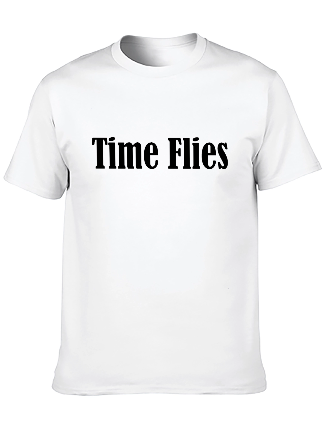 Time Flies Graphic Tee - Black Cotton Casual Wear