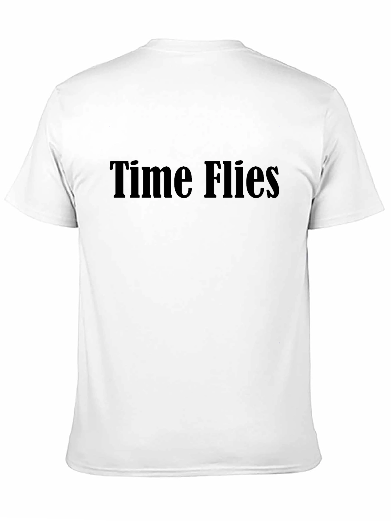 Time Flies Graphic Tee - Black Cotton Casual Wear