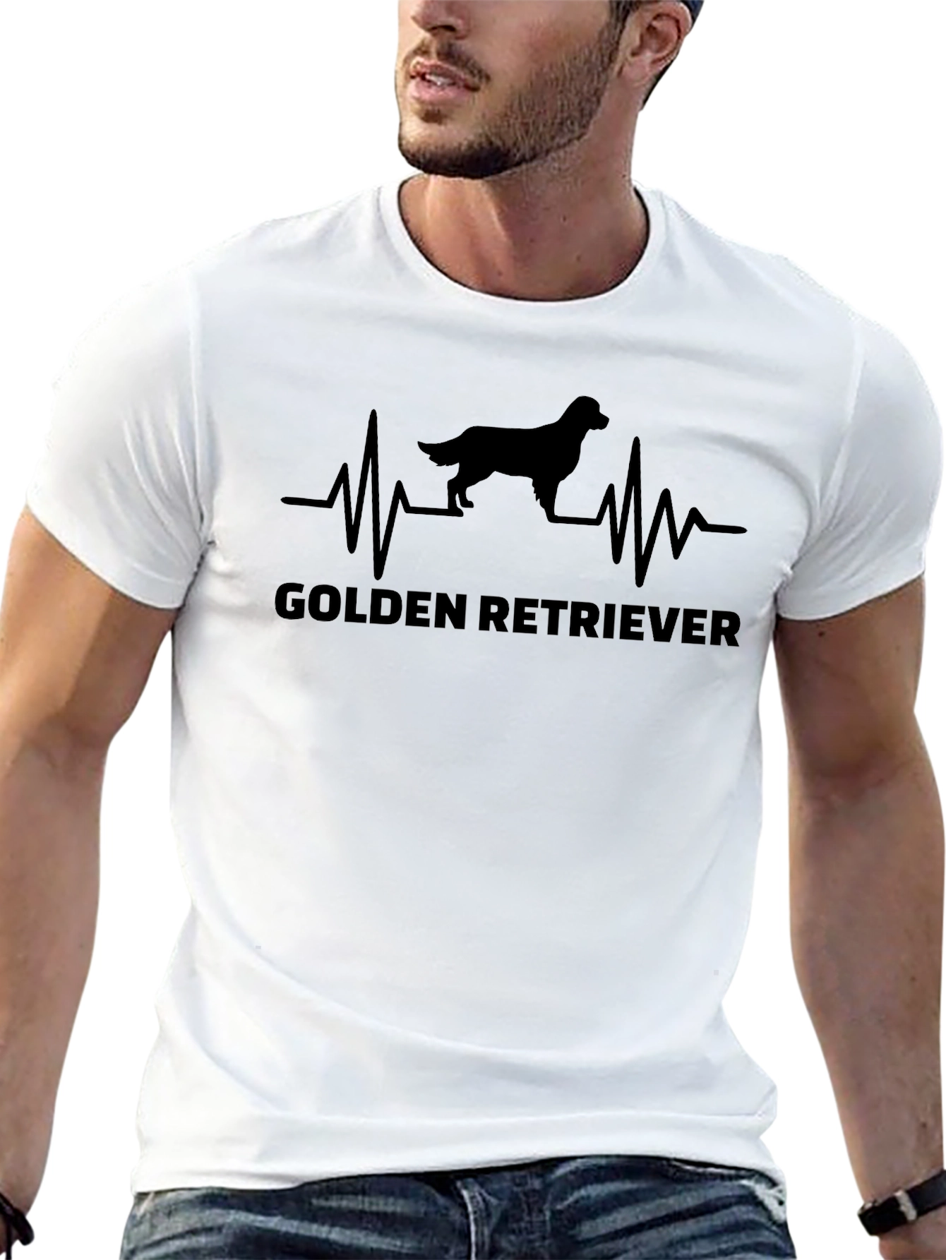 Golden Retriever Heartbeat T-Shirt Dog Lover Tee