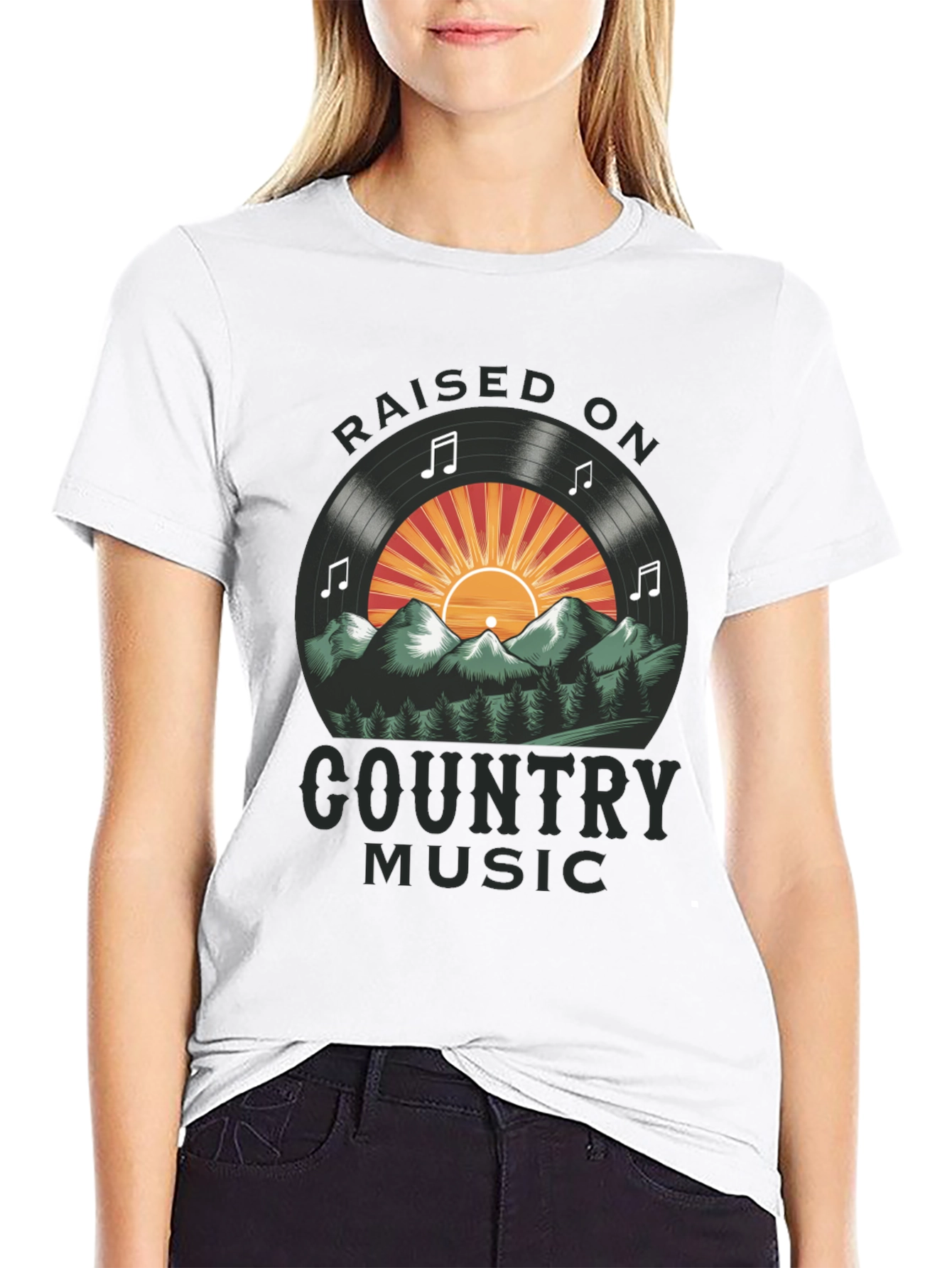 Raised On Country Music Graphic Tee