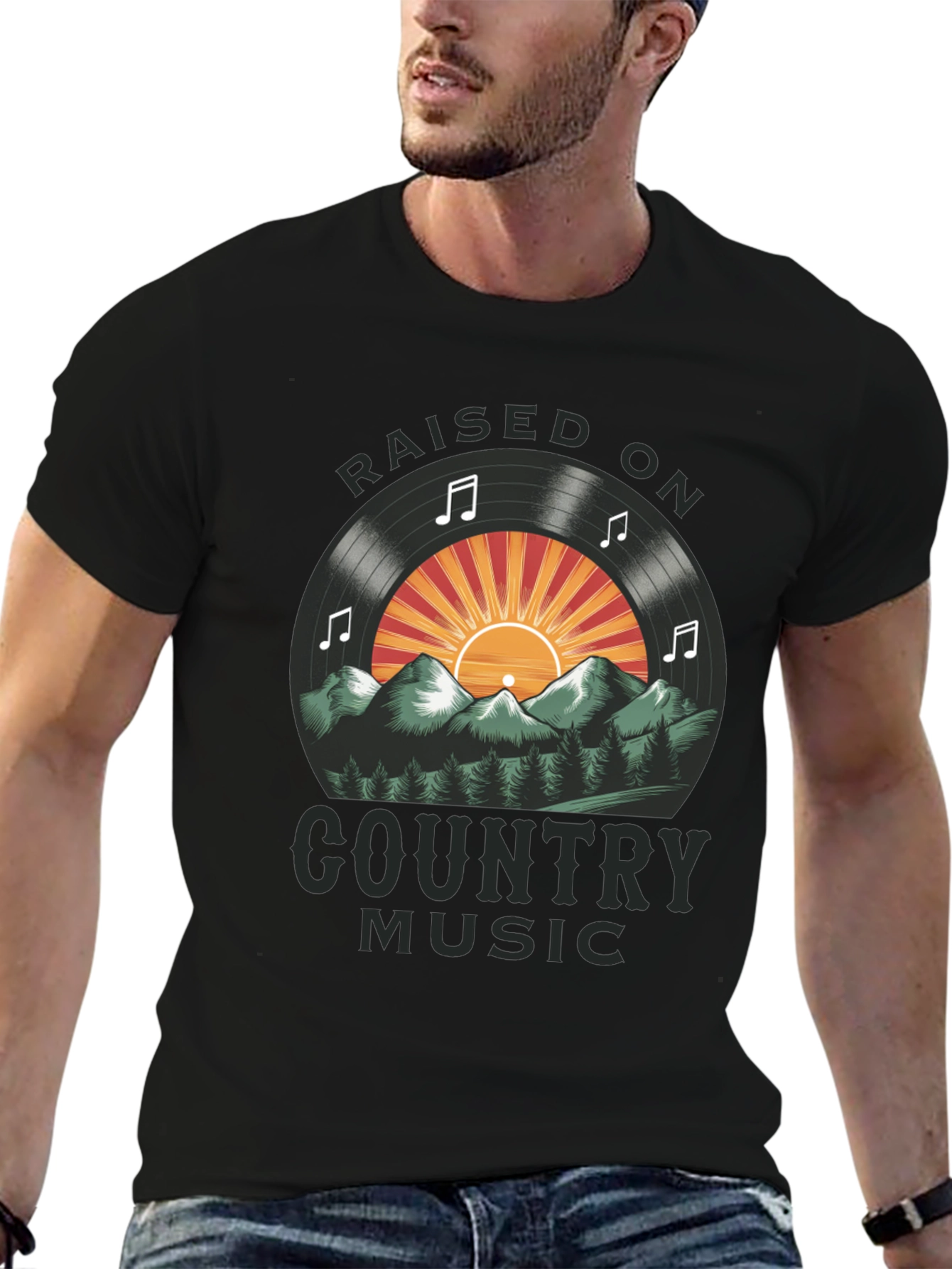 Raised On Country Music Graphic Tee