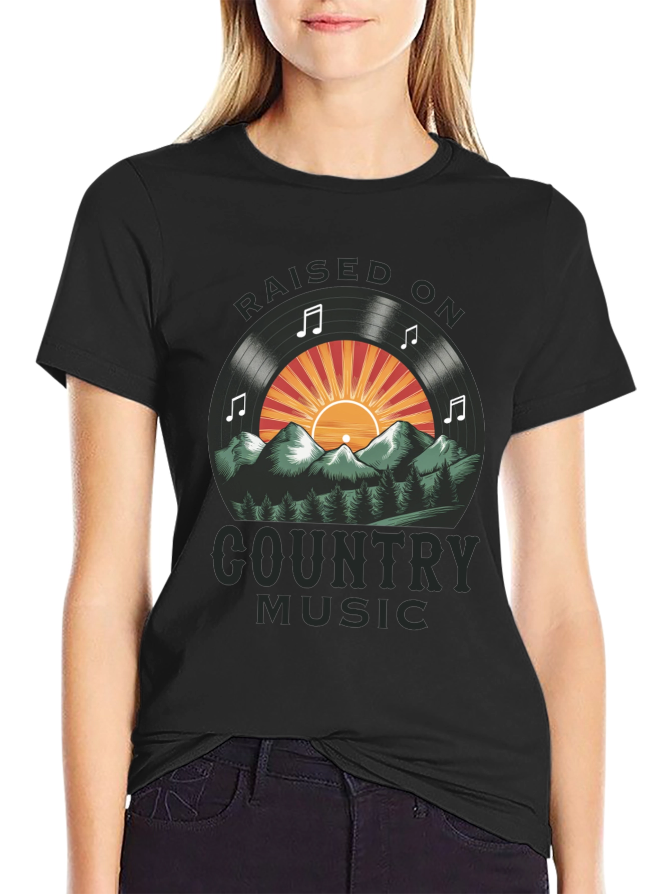Raised On Country Music Graphic Tee