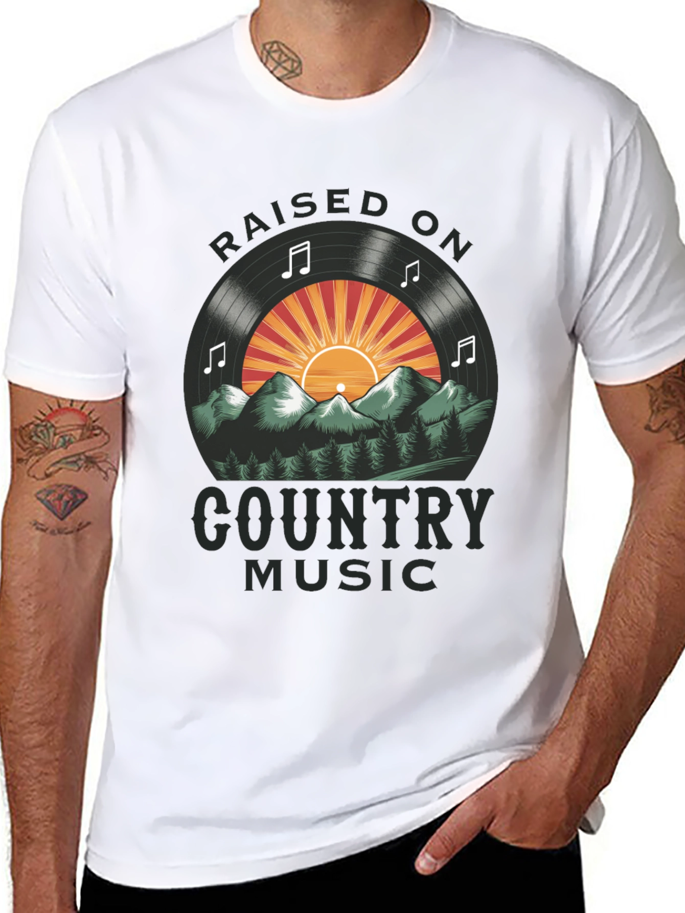 Raised On Country Music Graphic Tee
