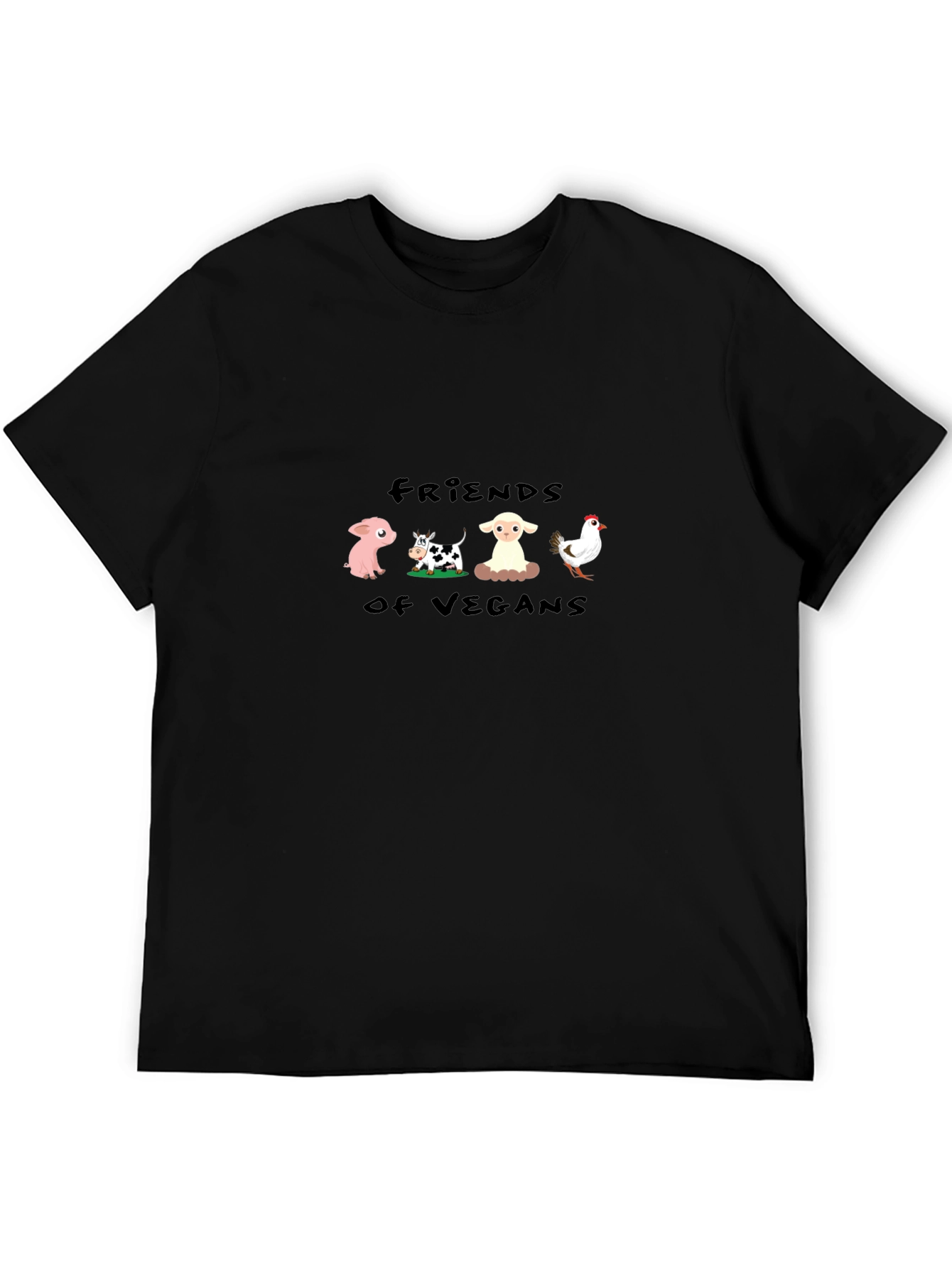 Friends of Vegans Black T-Shirt