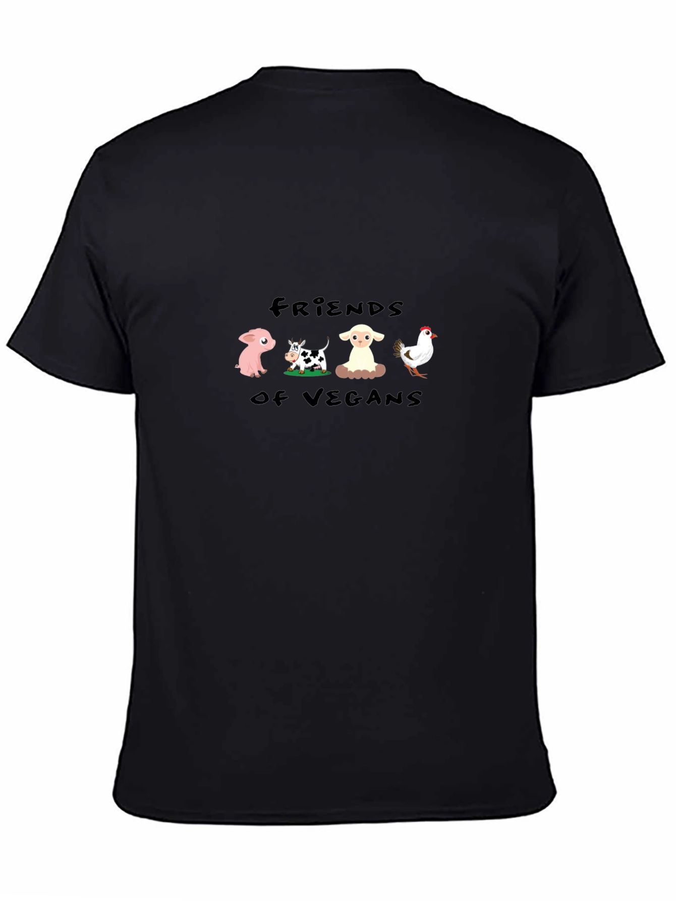 Friends of Vegans Black T-Shirt