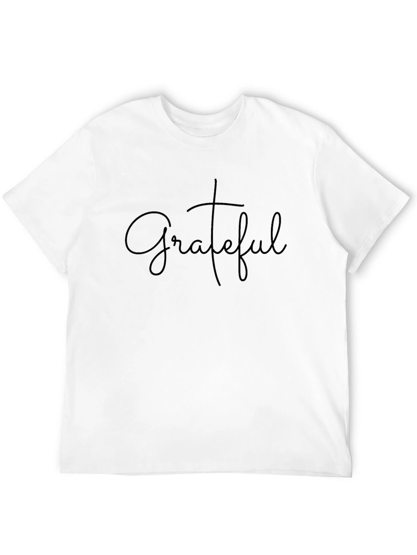 Grateful Black T-Shirt Minimalist Design
