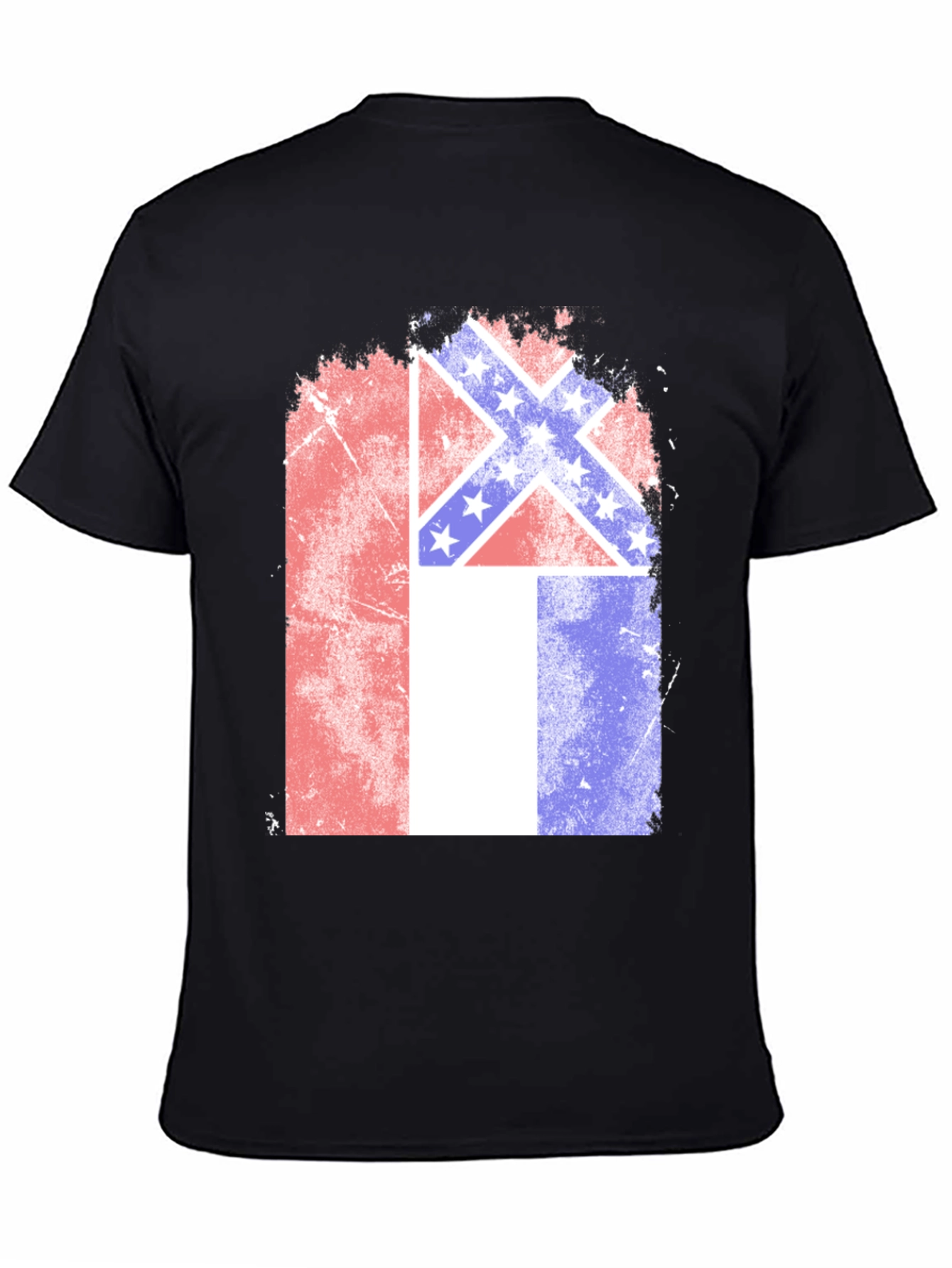 Confederate Flag T-Shirt - Distressed Patriotic Tee