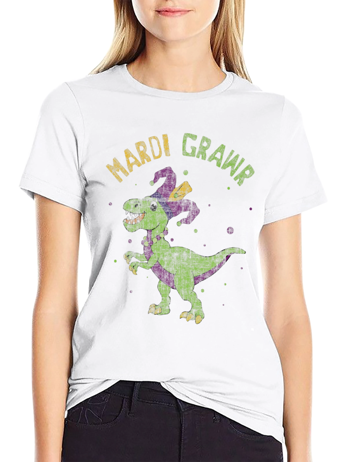 Mardi Gras Dinosaur T-Shirt - Rawr!
