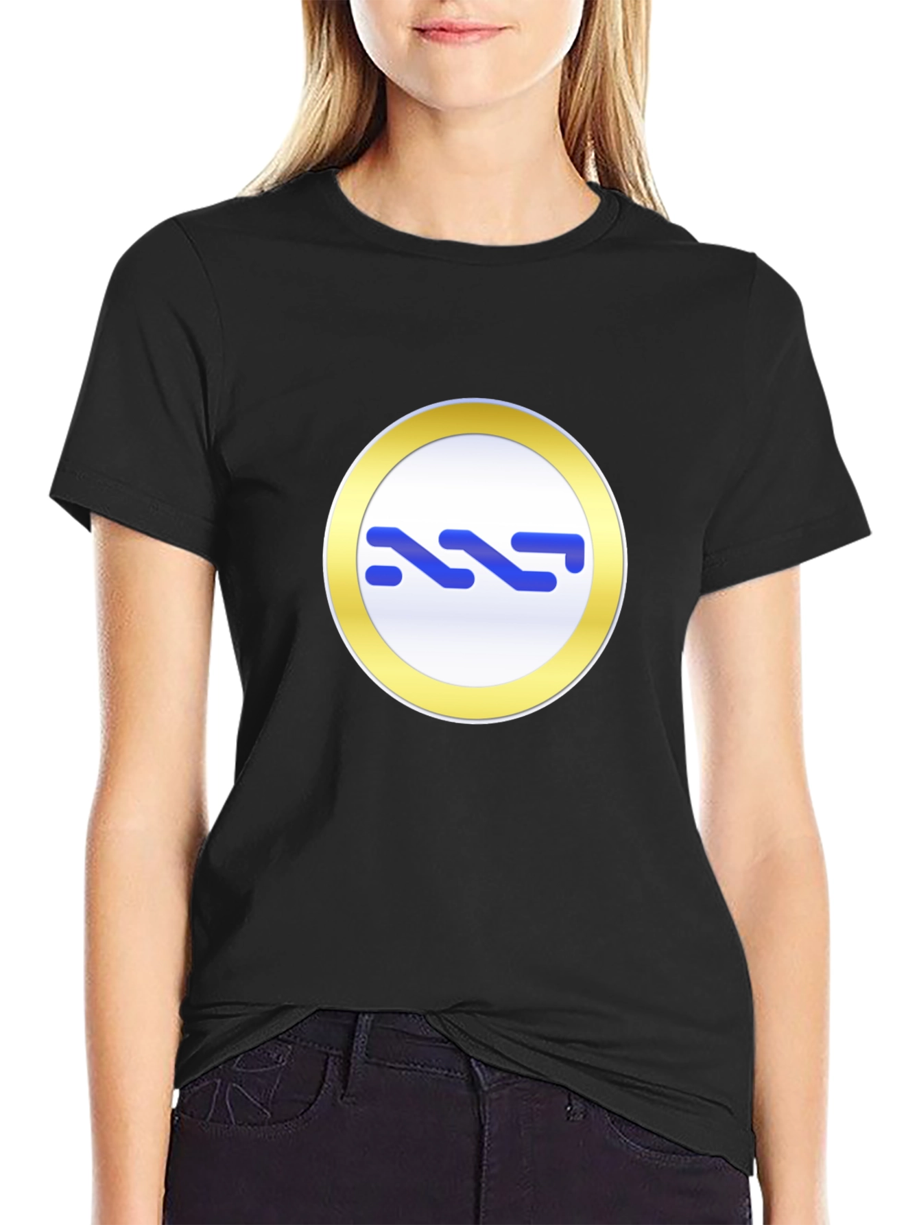 Modern Black Tee with Abstract Graphic Print