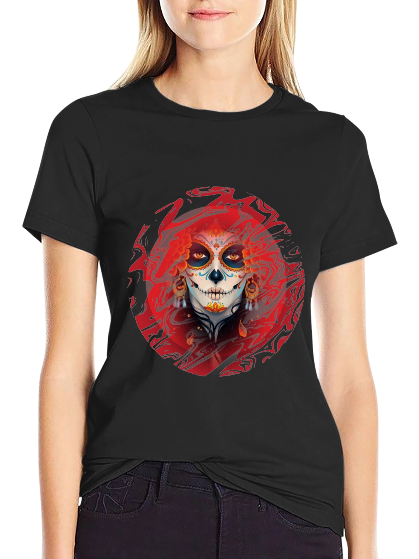 Sugar Skull T-Shirt - Day of the Dead Style