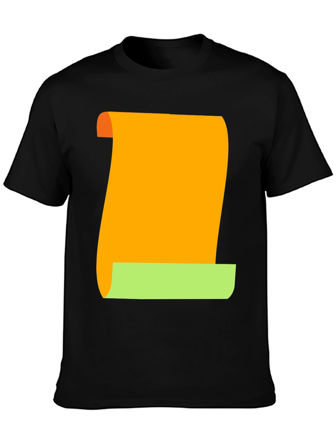 Novelty Scroll Graphic Tee - Black Cotton Blend