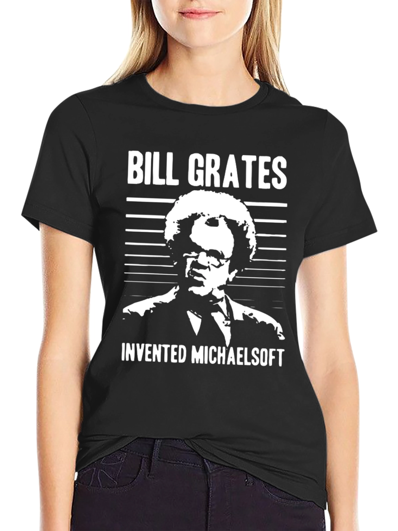 Bill Grates Invented Michaelsoft Black T-Shirt