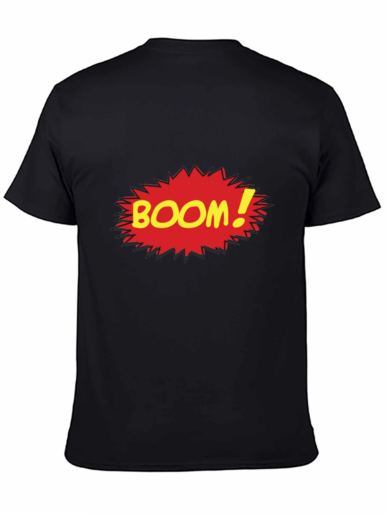 Boom Comic Style Graphic Tee - Black Cotton T-Shirt