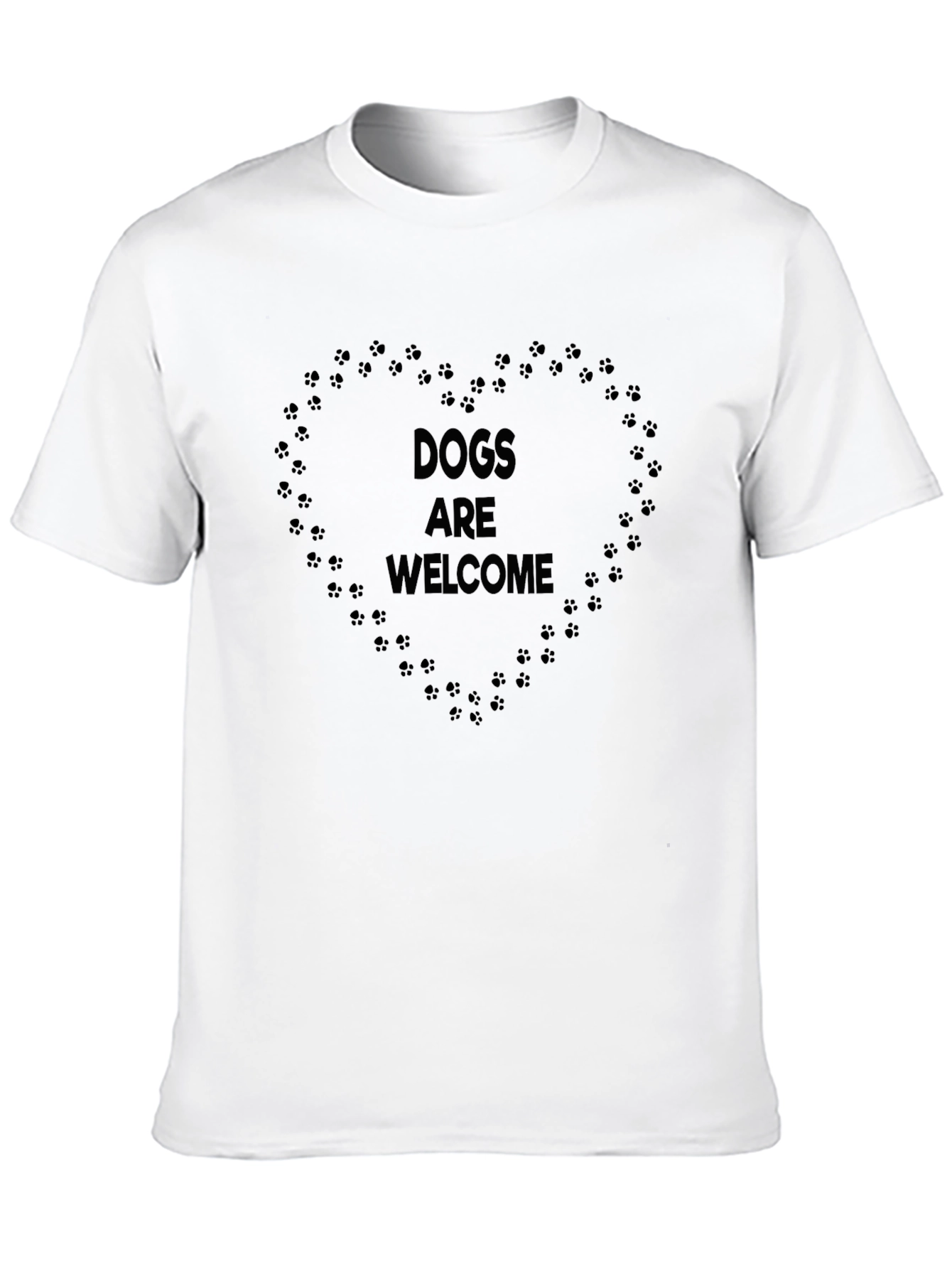 Dogs are Welcome Tee - Paw Print Heart