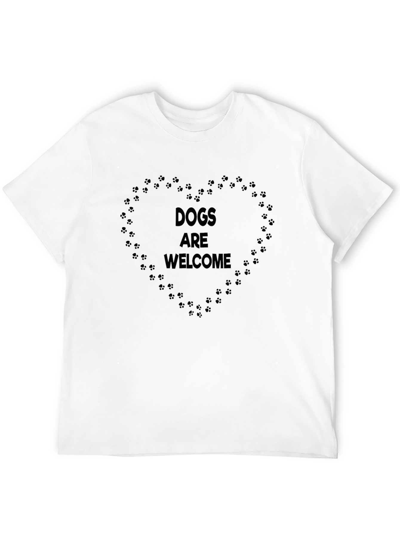 Dogs are Welcome Tee - Paw Print Heart