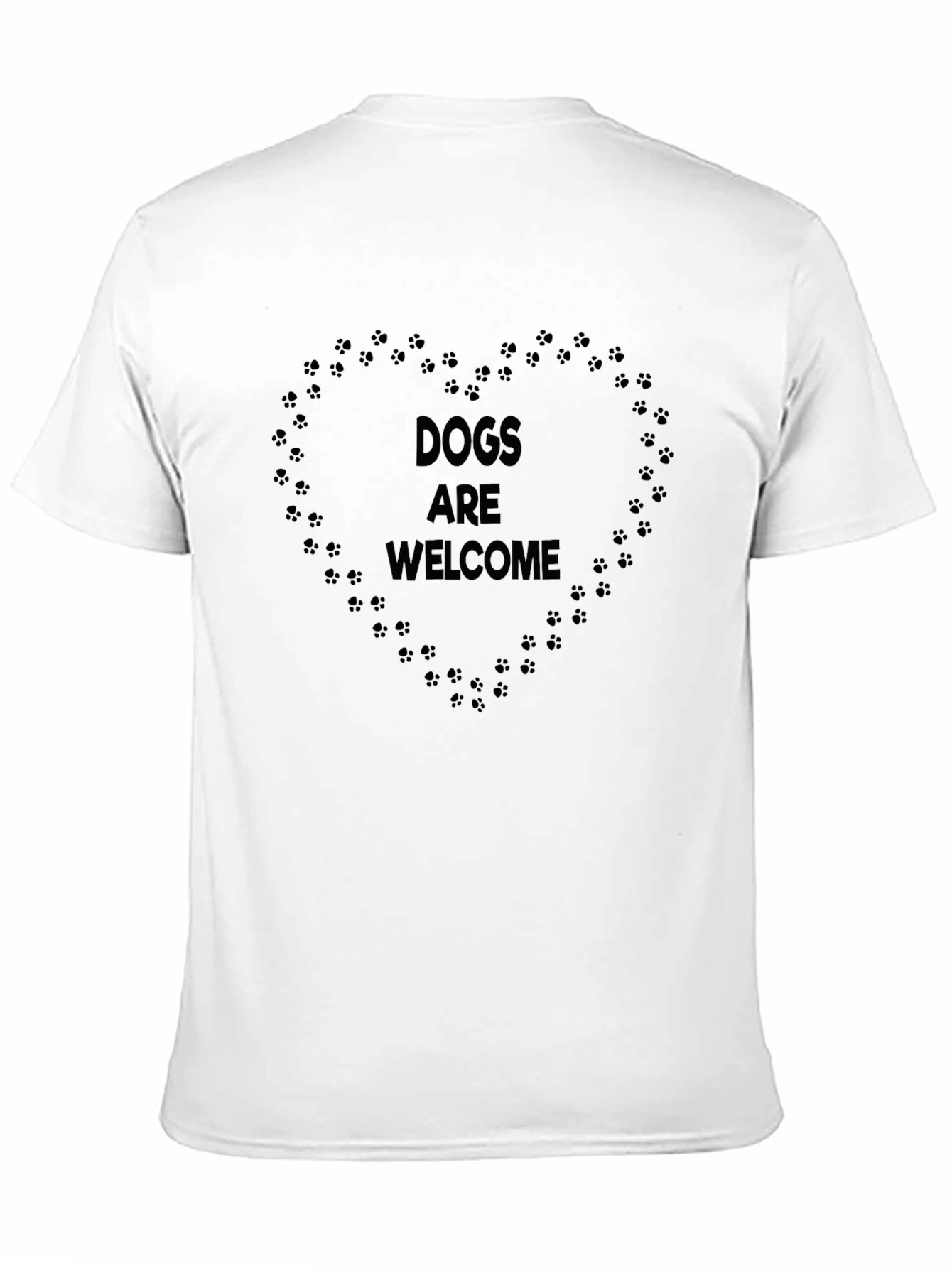 Dogs are Welcome Tee - Paw Print Heart