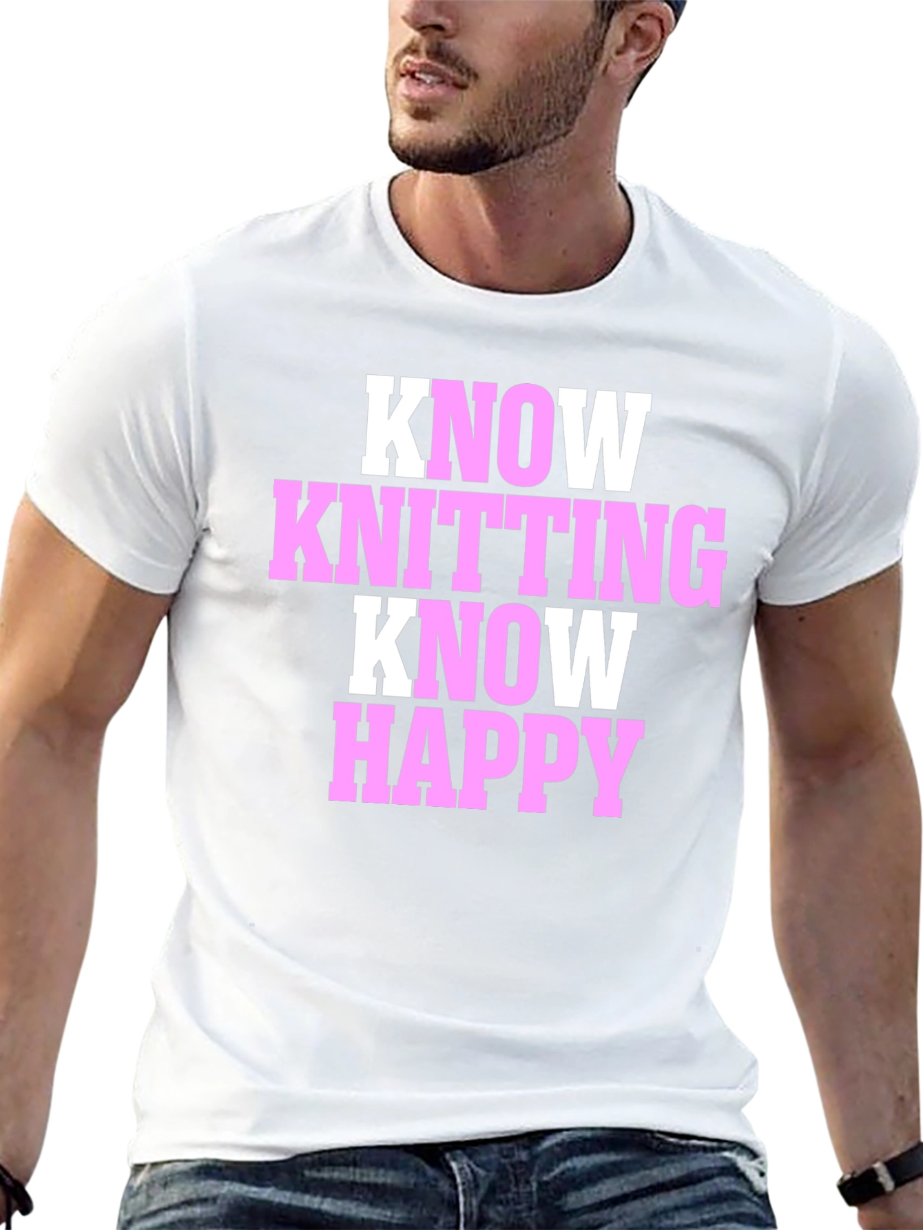 Know Knitting Know Happy Black T-Shirt