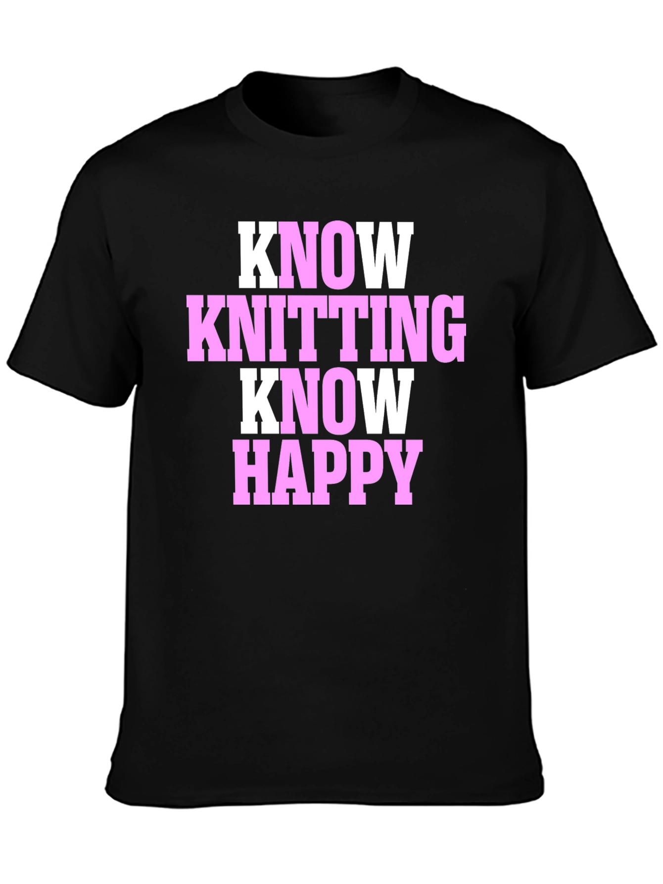 Know Knitting Know Happy Black T-Shirt