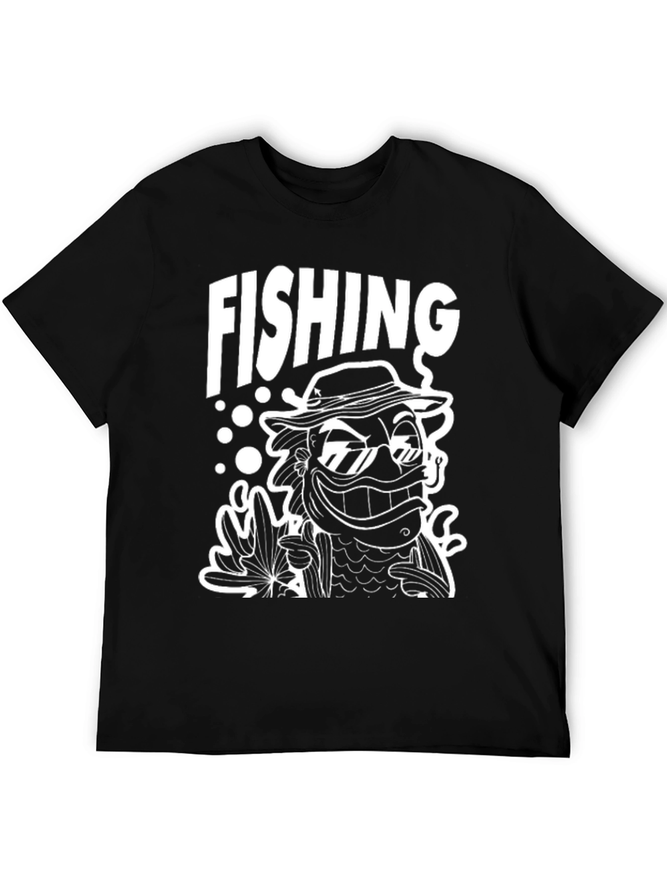 Funny Fishing Cartoon Graphic T-Shirt