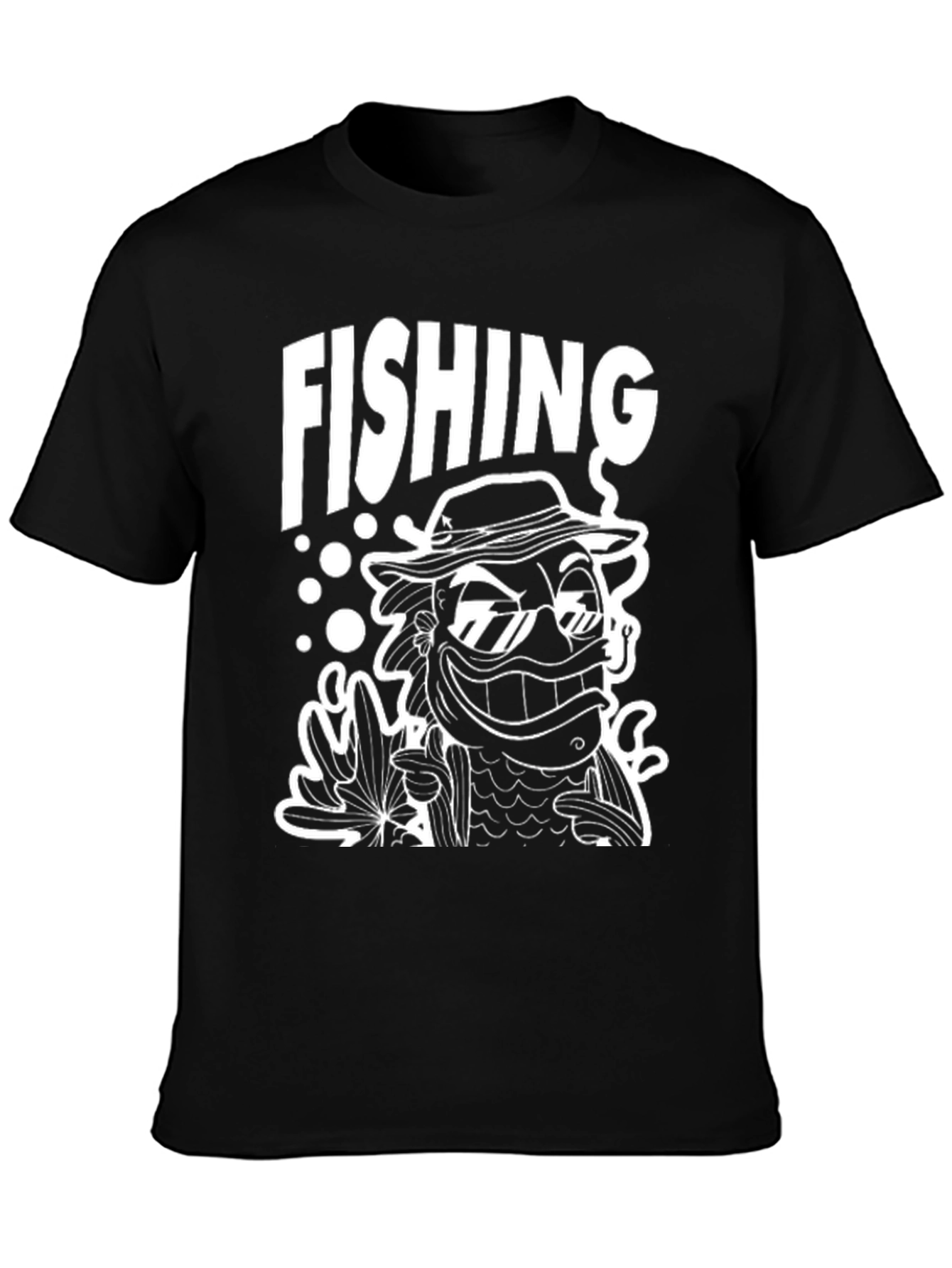 Funny Fishing Cartoon Graphic T-Shirt