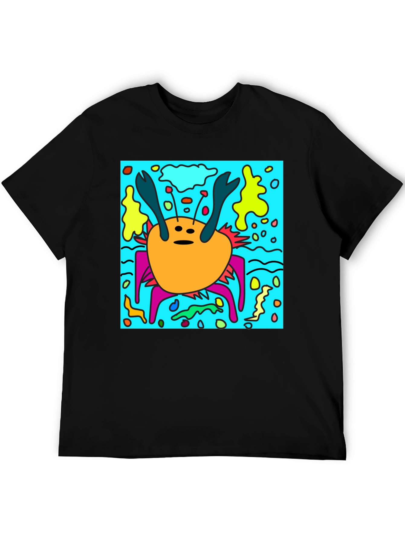 Funky Crab Graphic Print Tee - Unique Statement Piece