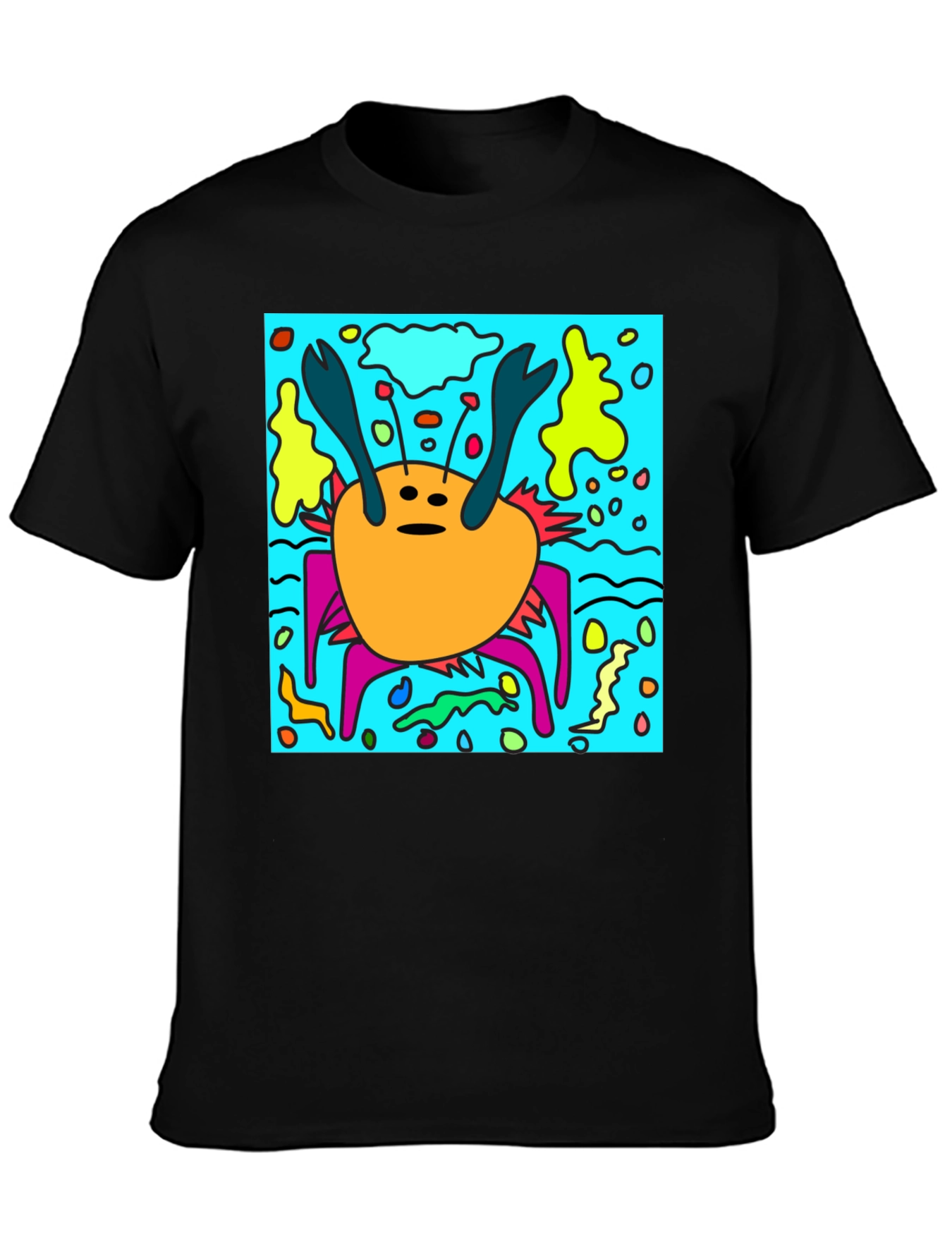Funky Crab Graphic Print Tee - Unique Statement Piece