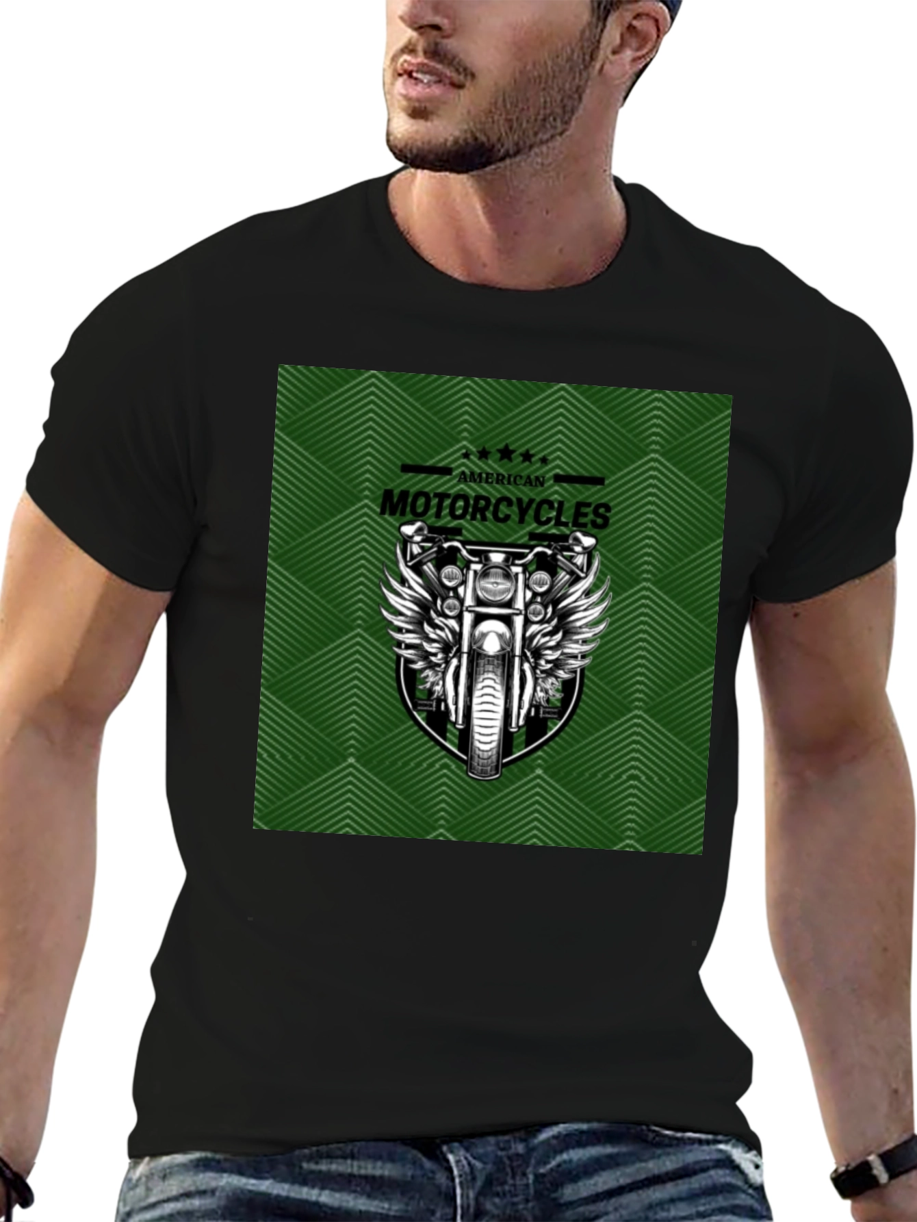 American Motorcycles Graphic Tee - Black Cotton T-Shirt