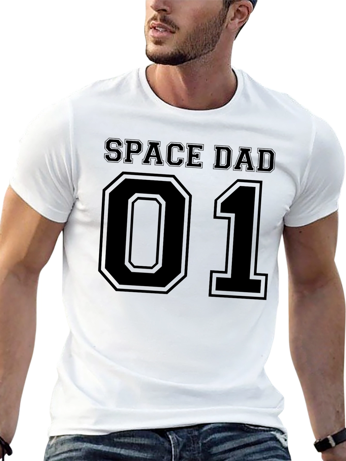 Space Dad 01 Black T-Shirt