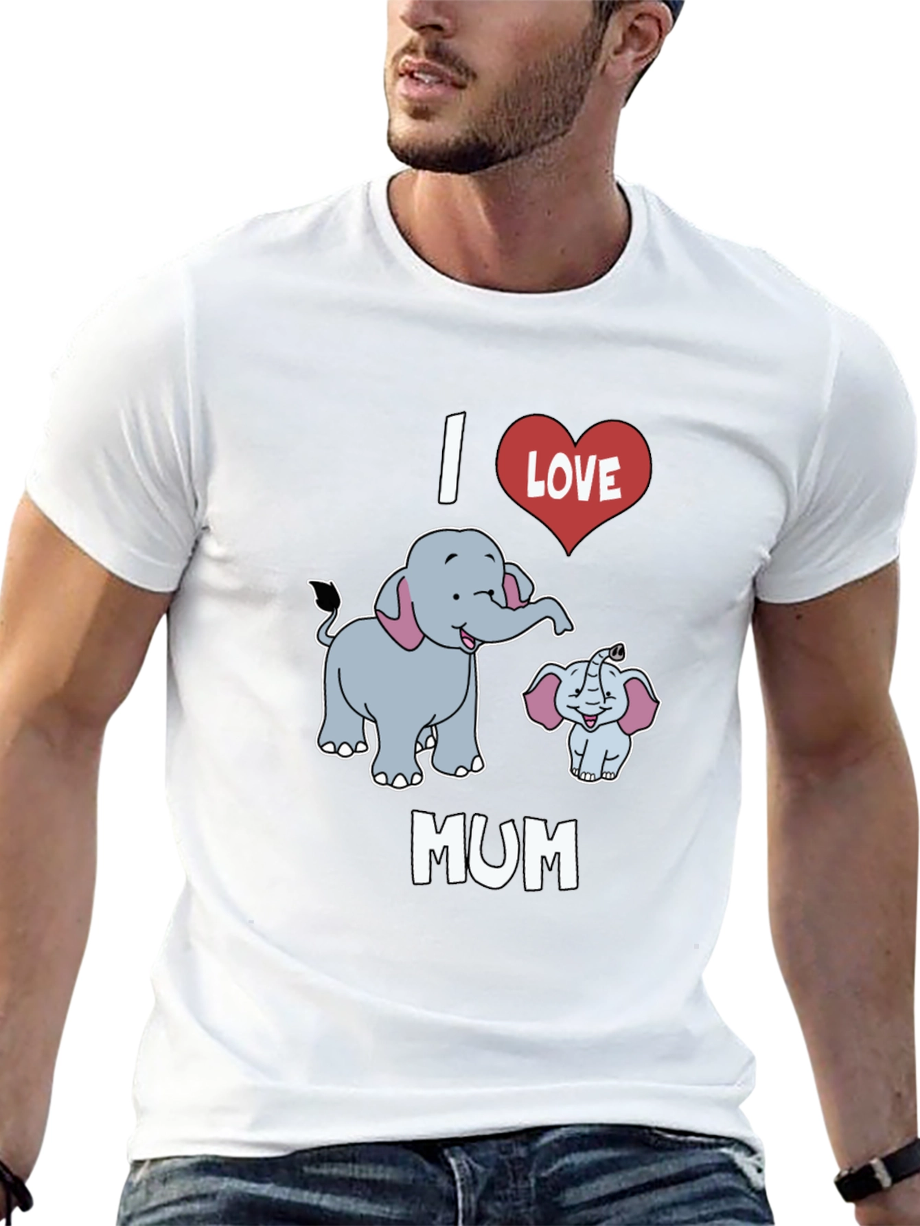 I Love Mum Elephant Graphic T-Shirt