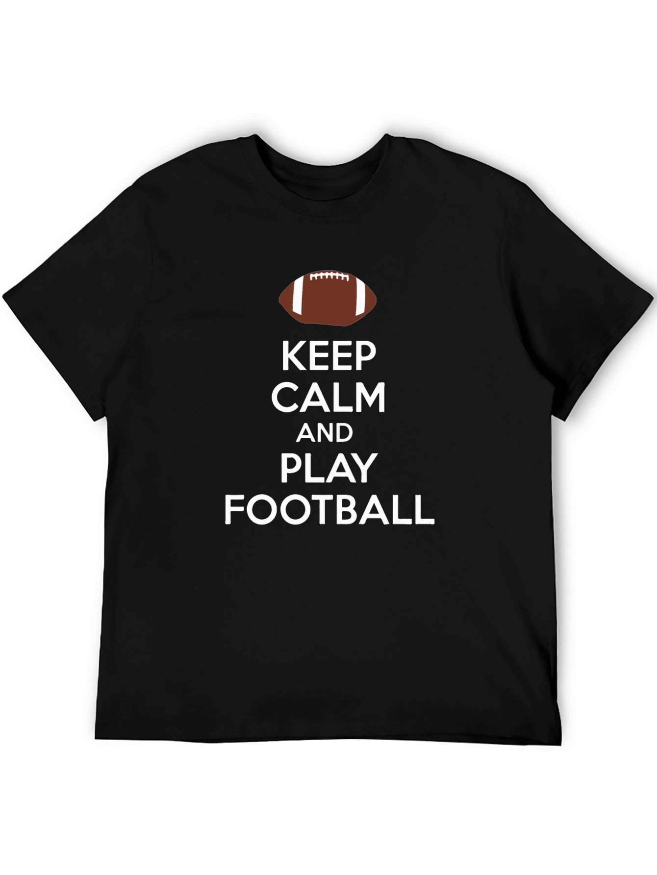 Keep Calm and Play Football Black T-Shirt