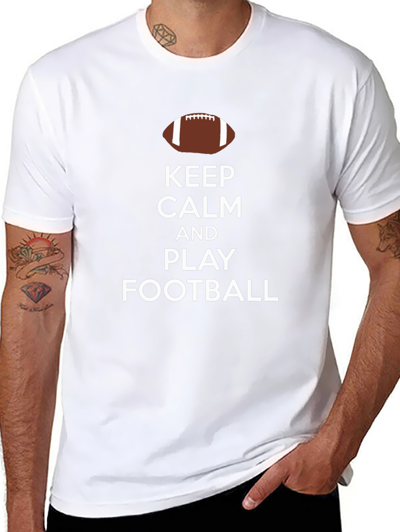 Keep Calm and Play Football Black T-Shirt