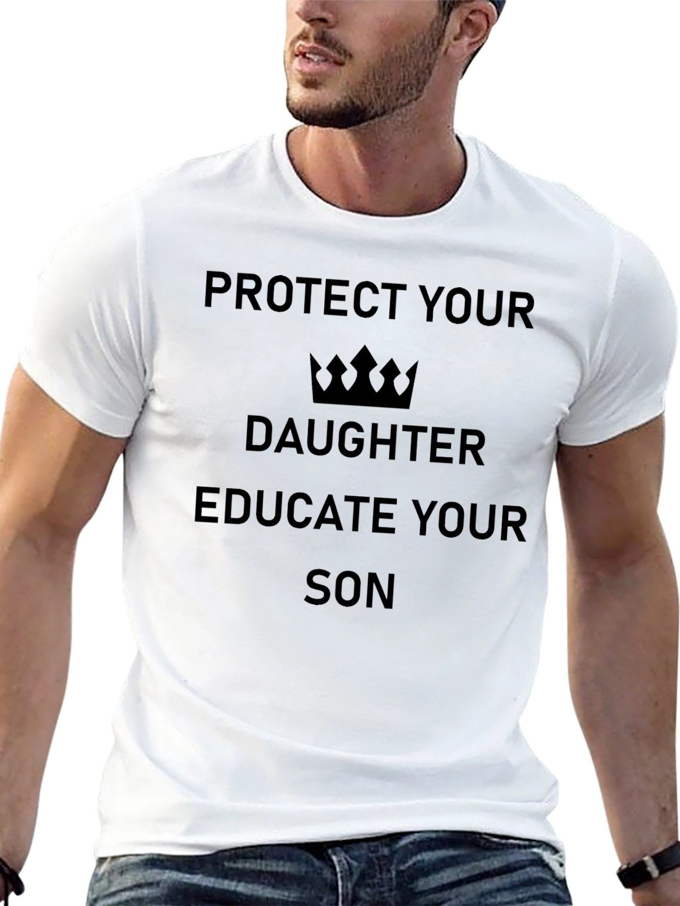 Protect Daughter Educate Son Black T-Shirt